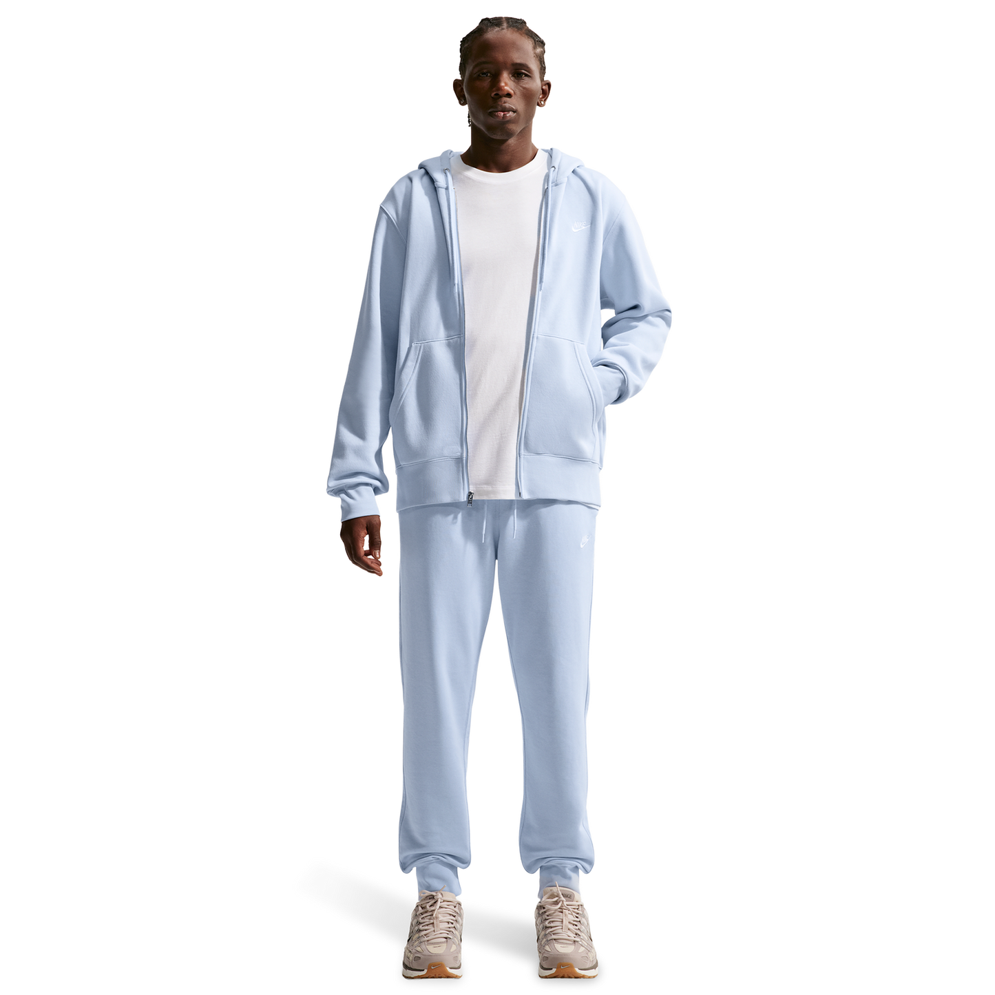 Nike Club Full-Zip Hoodie - Men's - Hydrogen Blue/White/Hydrogen Blue