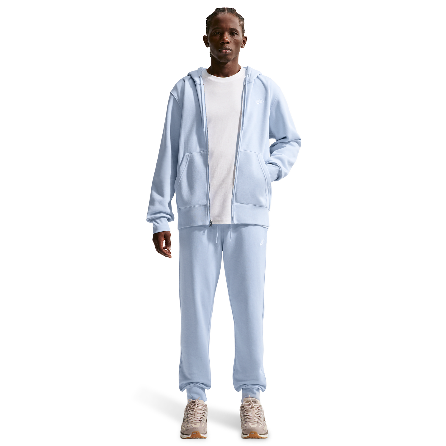 Nike Club Full-Zip Hoodie - Men's - Hydrogen Blue/White/Hydrogen Blue