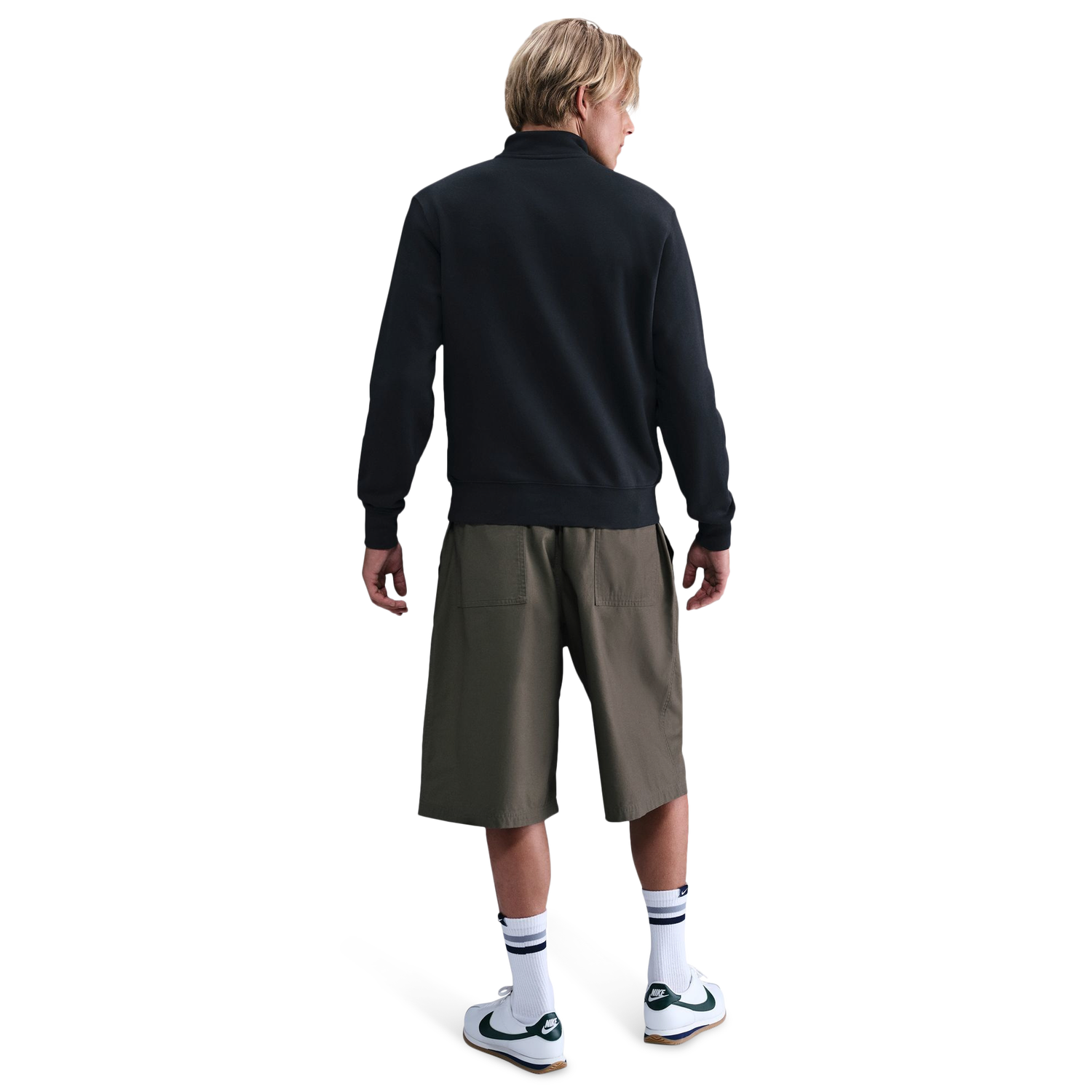 Nike Club Fleece Half-Zip - Men's - Black/White
