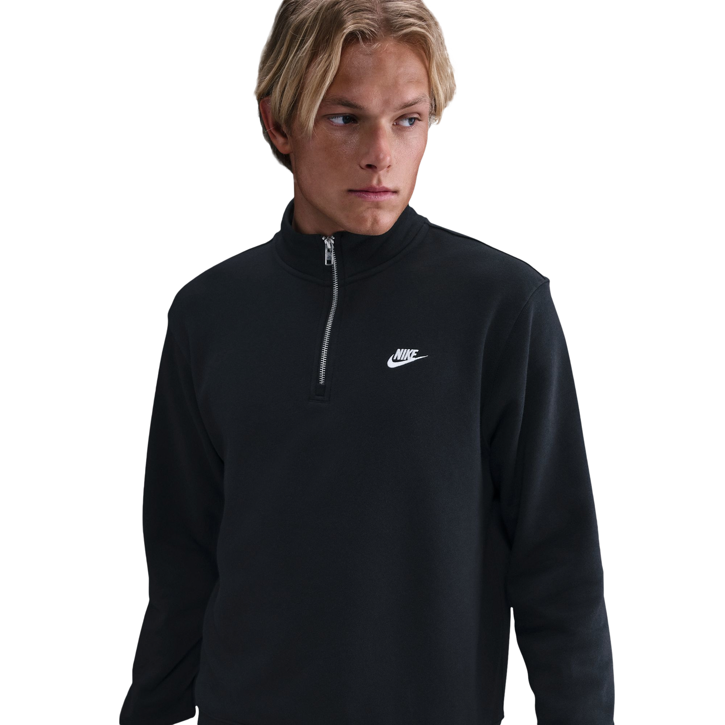 Nike Club Fleece Half-Zip - Men's - Black/White