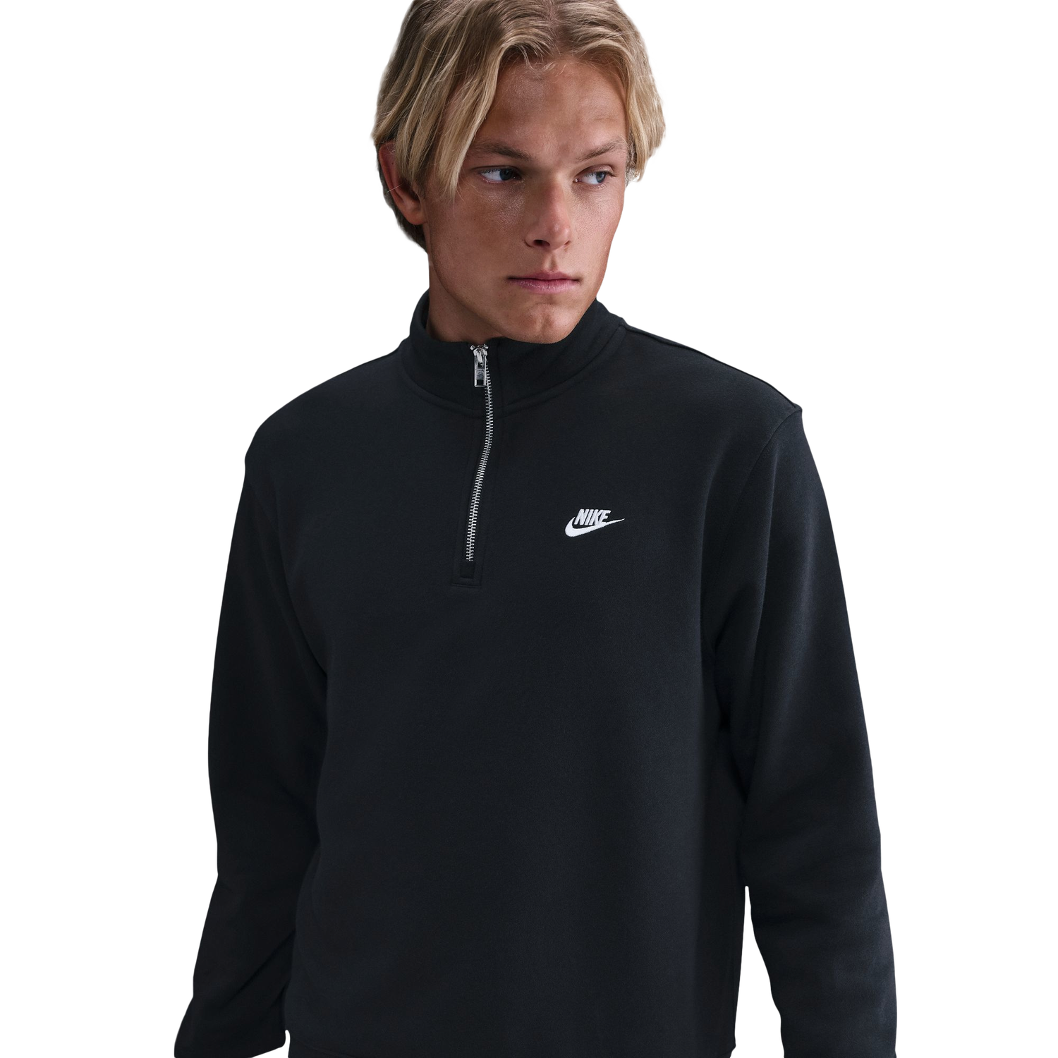 Nike Club Fleece Half-Zip - Men's - Black/White