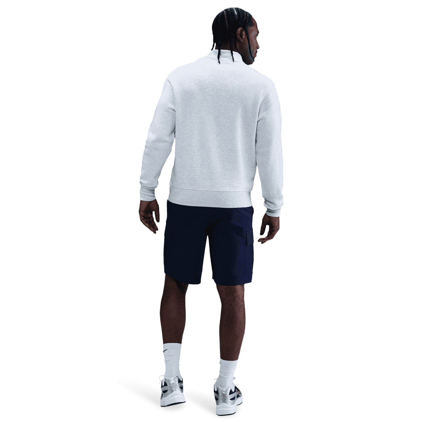 Nike Club Fleece Half-Zip - Men's - Gray/White
