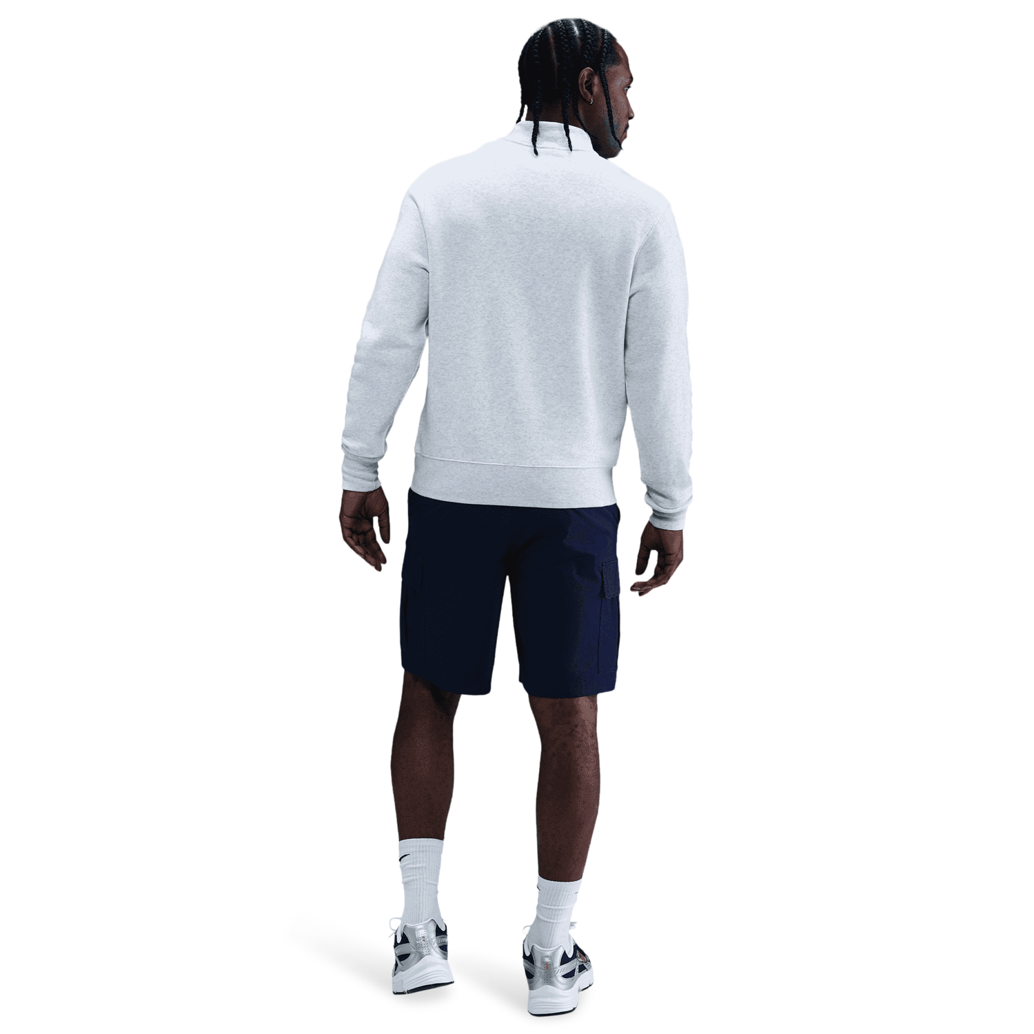 Nike Club Fleece Half-Zip - Men's - Gray/White