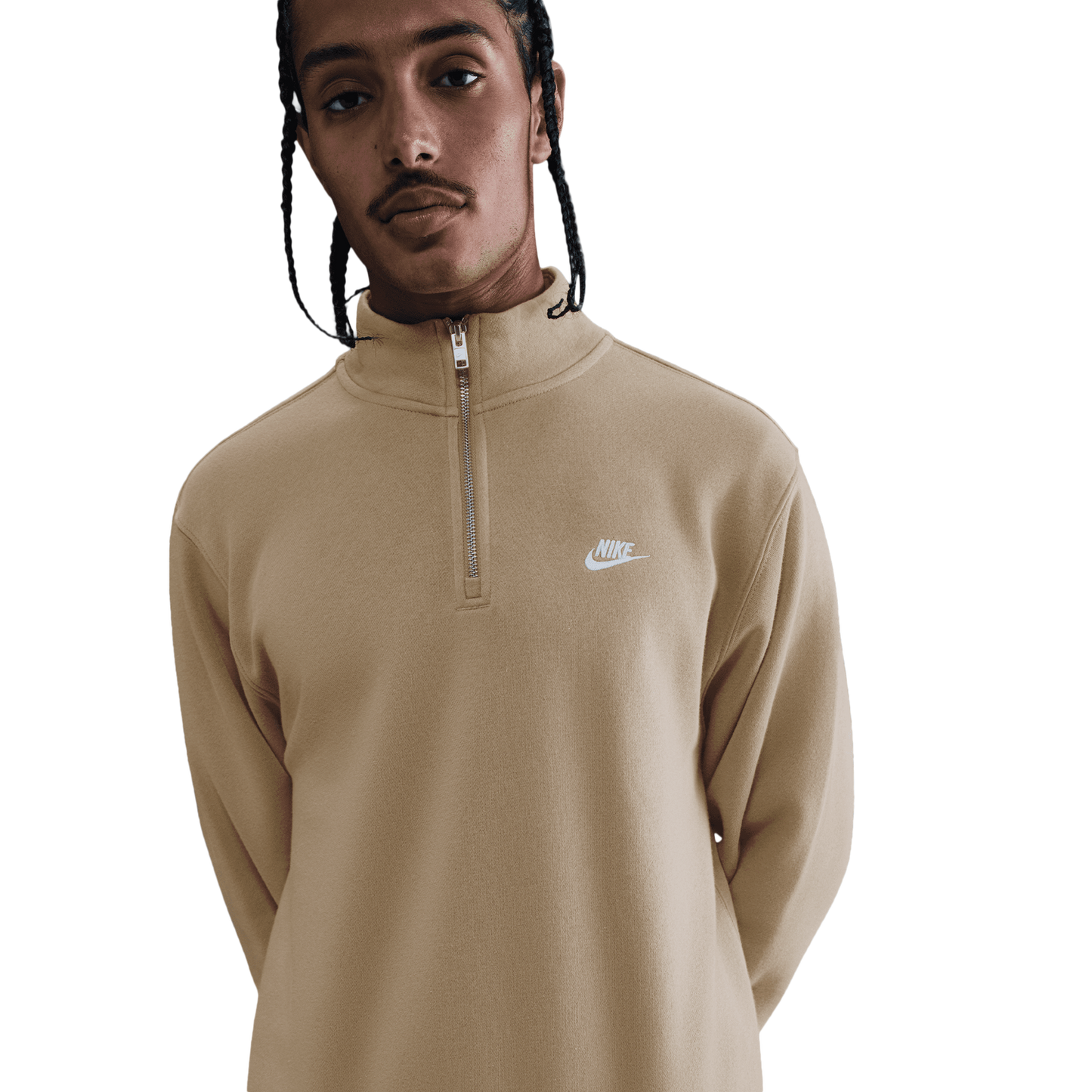 Nike Club Fleece Half-Zip - Men's - Parachute Beige/White
