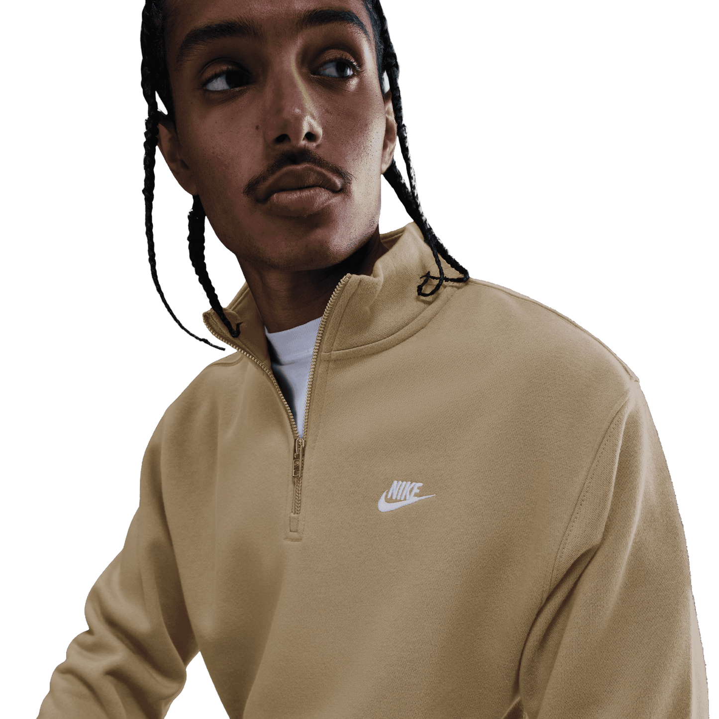 Nike Club Fleece Half-Zip - Men's - Parachute Beige/White