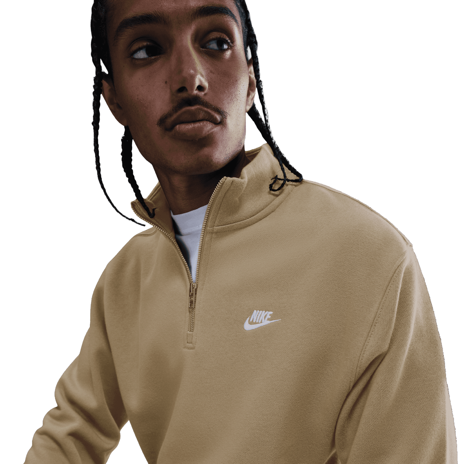 Nike Club Fleece Half-Zip - Men's - Parachute Beige/White