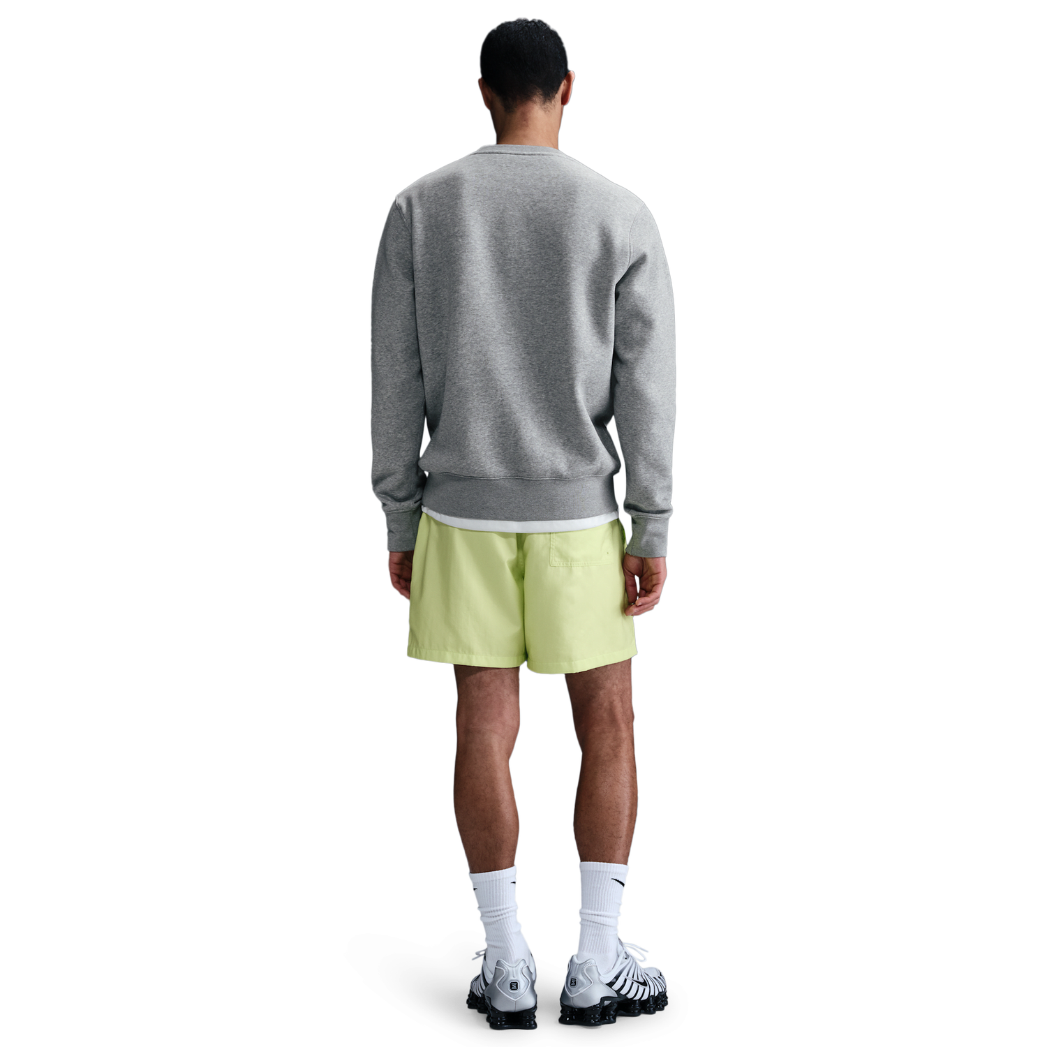 Nike Club Crew - Men's - Dark Grey Heather/White