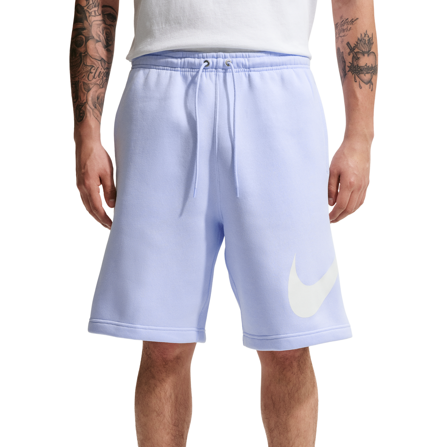 Nike Solo Swoosh Fleece Shorts - Men's - Blue/White