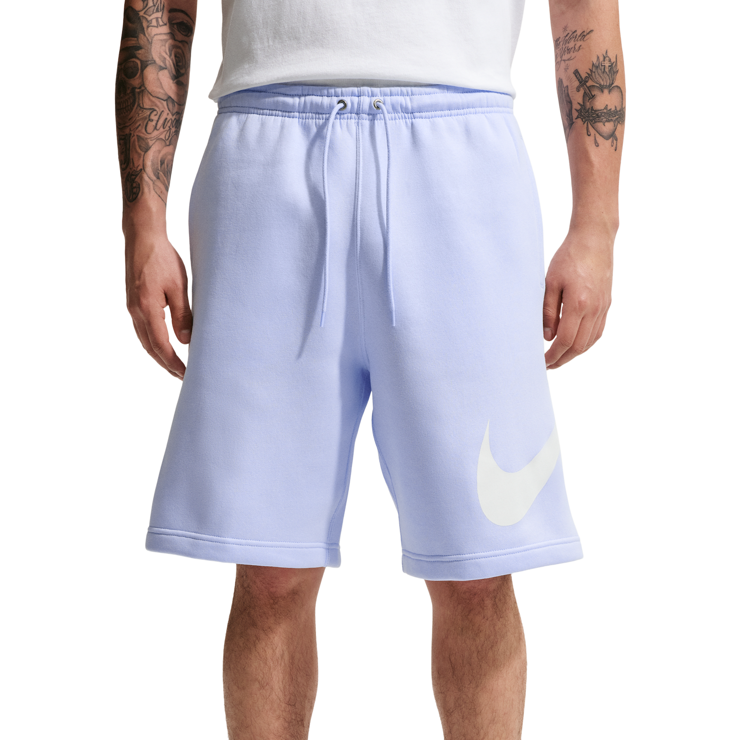Nike Solo Swoosh Fleece Shorts - Men's - Blue/White