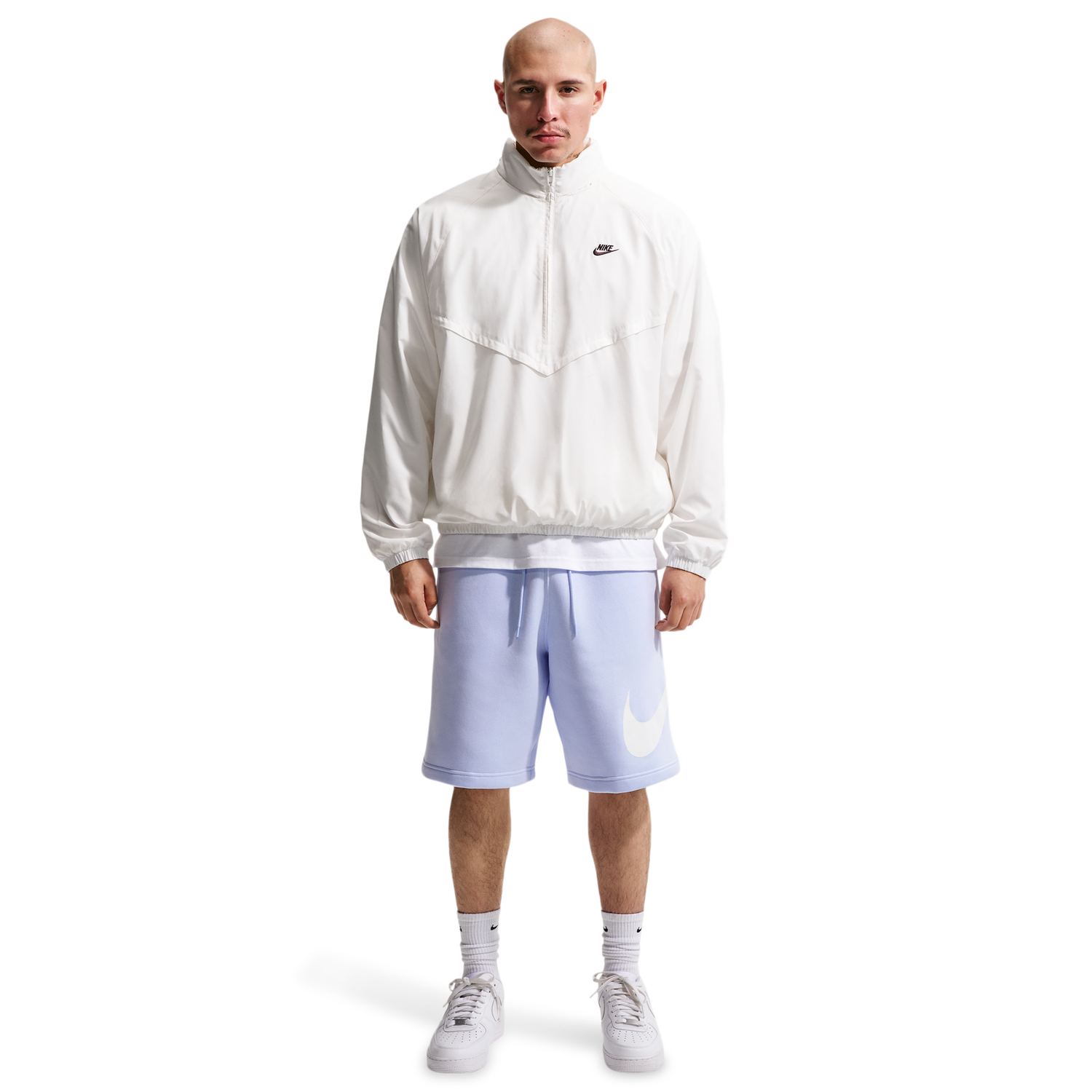 Nike Solo Swoosh Fleece Shorts - Men's - Blue/White