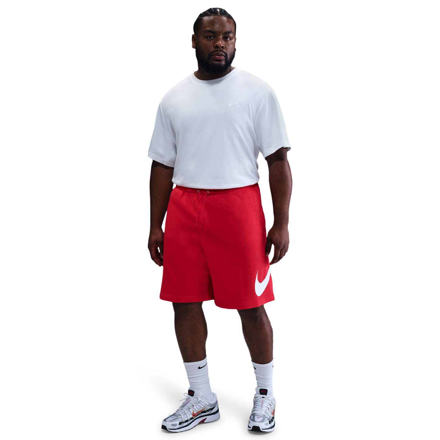 Nike Solo Swoosh Fleece Shorts - Men's - White/Red