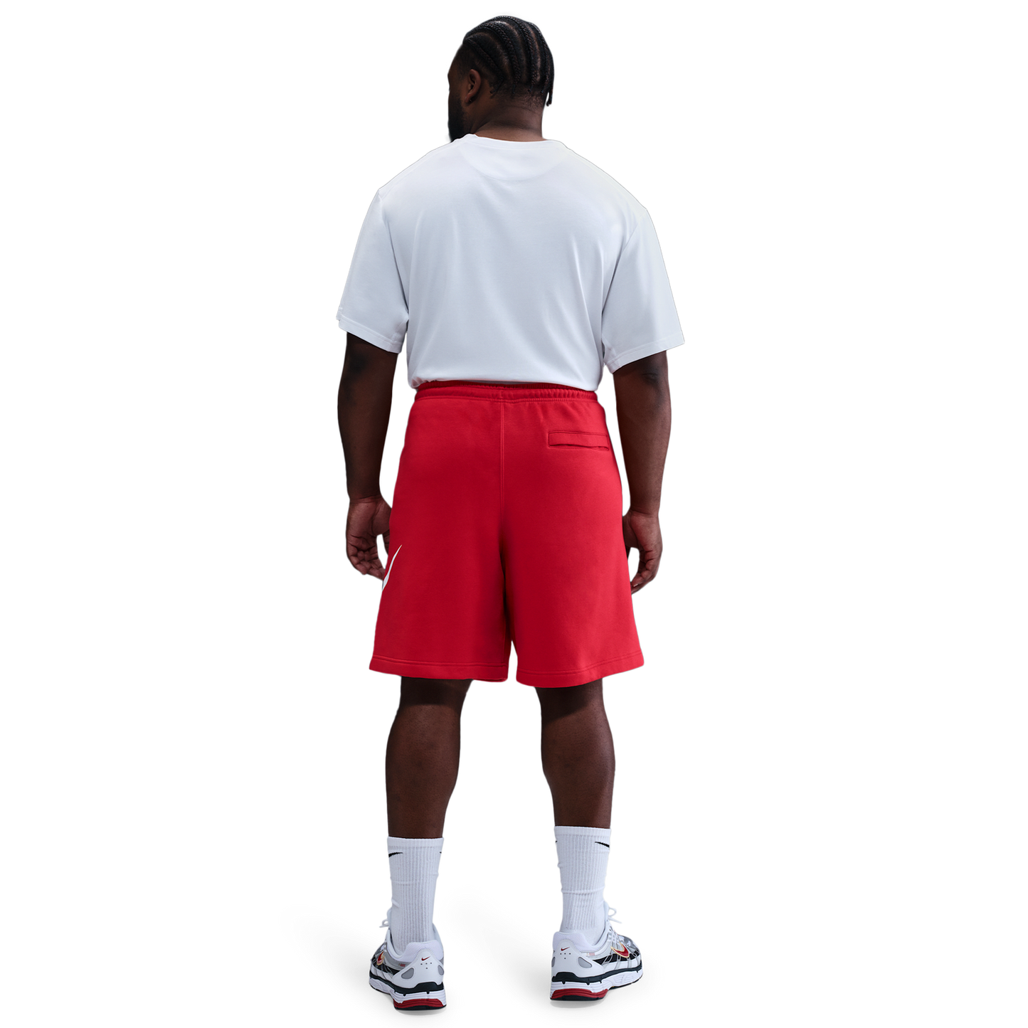 Nike Solo Swoosh Fleece Shorts - Men's - White/Red