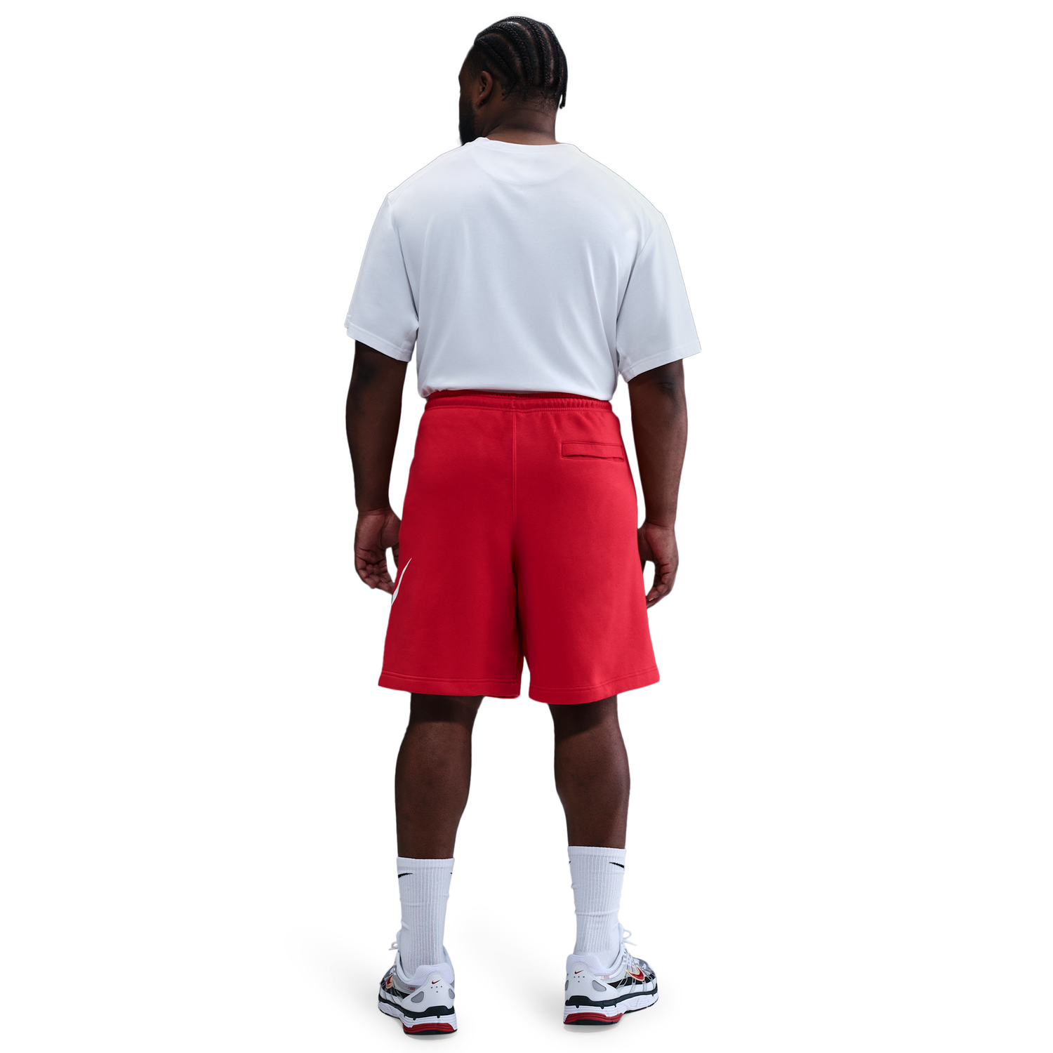 Nike Solo Swoosh Fleece Shorts - Men's - White/Red