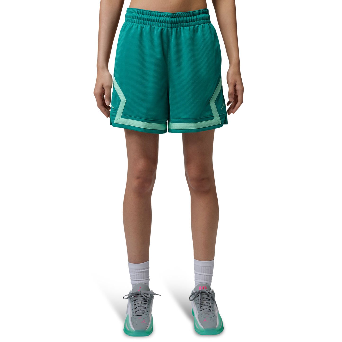 Jordan Sport Diamond Shorts 4" - Women's - Neptune Green/Green Glow/Neptune Green
