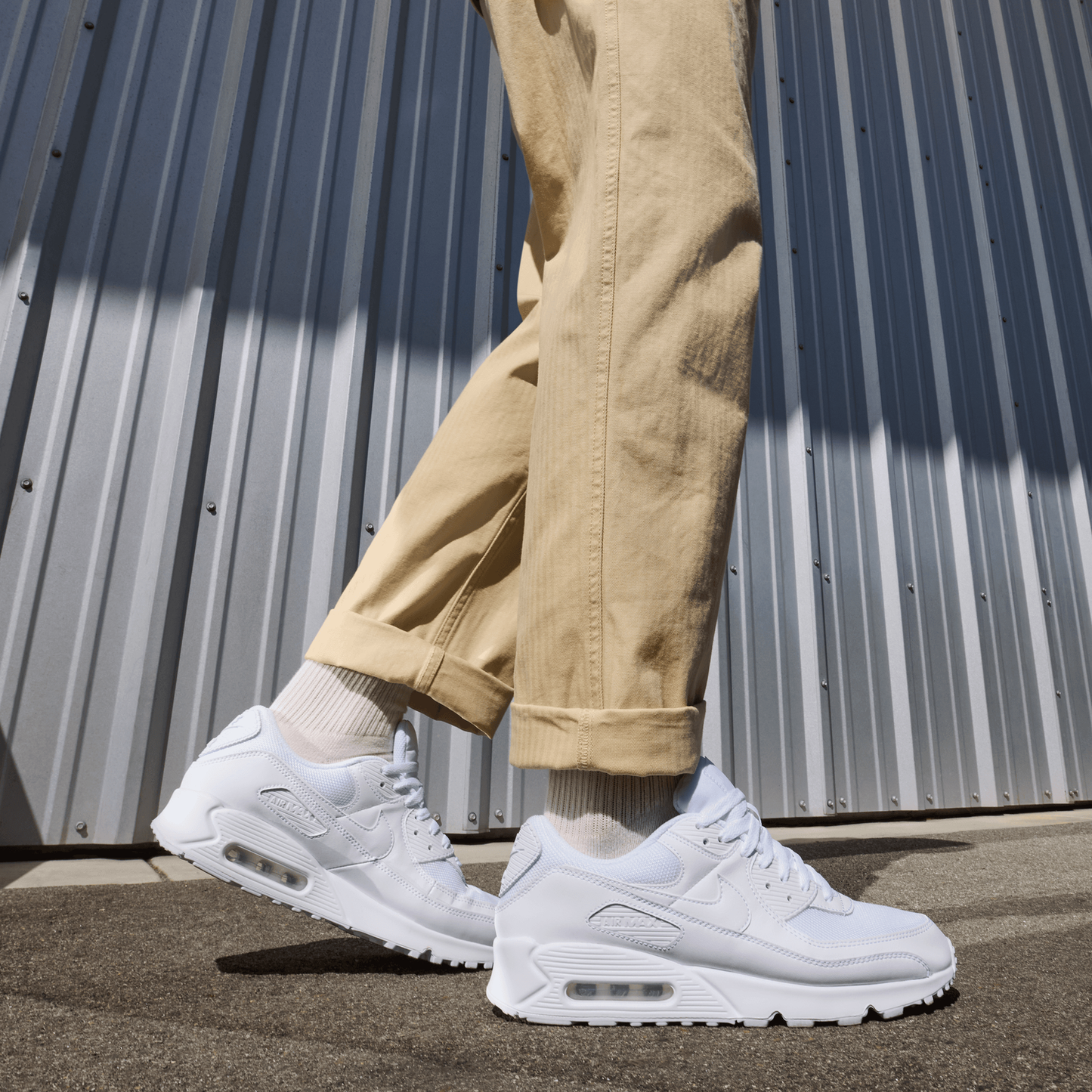 Nike Air Max 90 - Men's - White/White/Wolf Grey