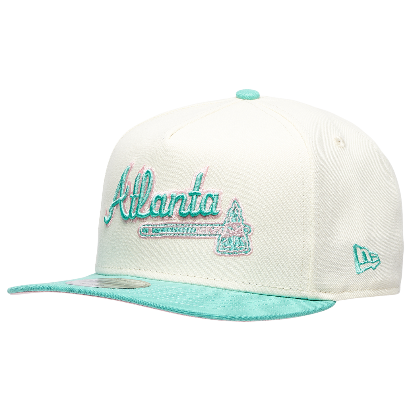 New Era Braves 950AF Curve 30th Anniversary Cap - Men's - Chrome/Clear Mint