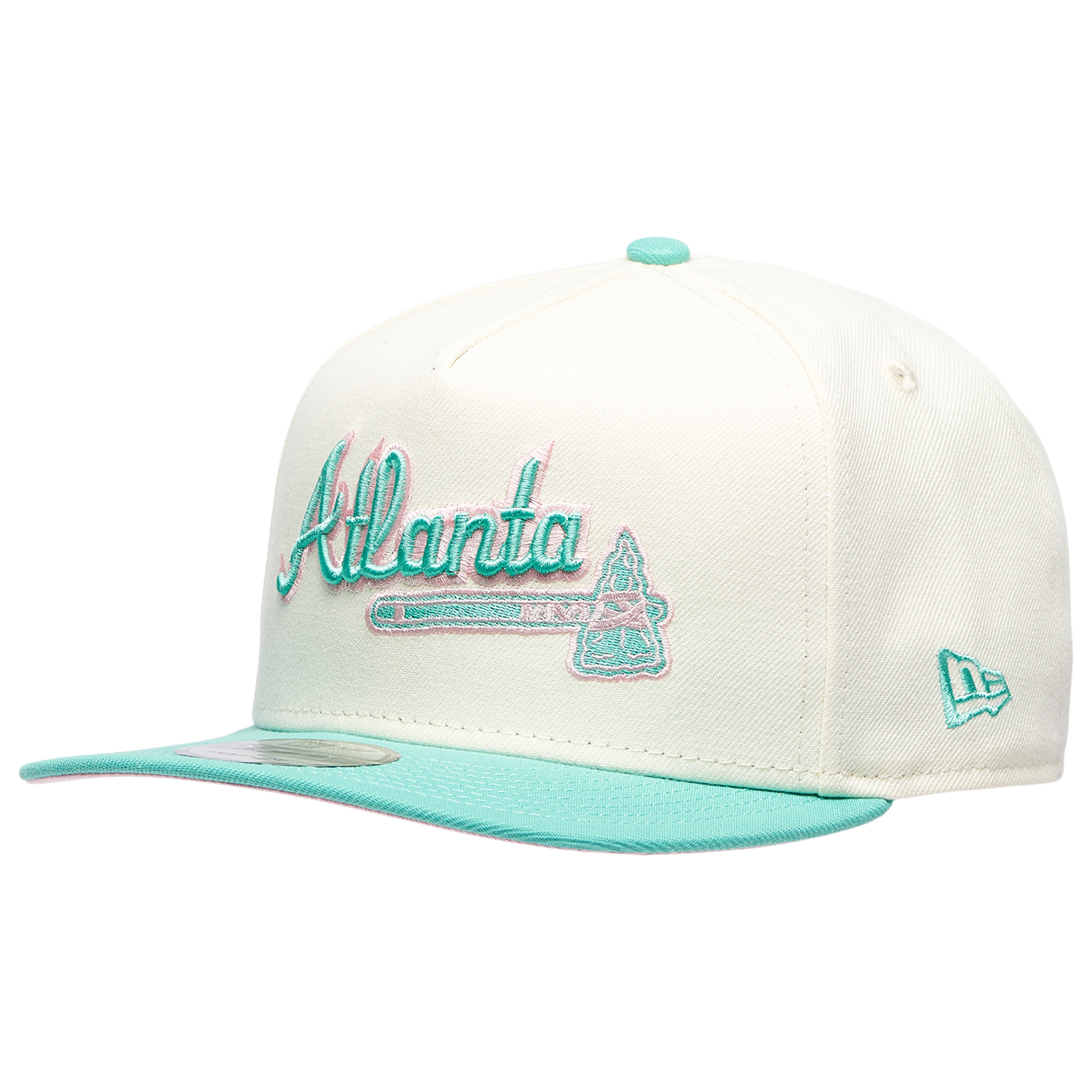 New Era Braves 950AF Curve 30th Anniversary Cap - Men's - Chrome/Clear Mint