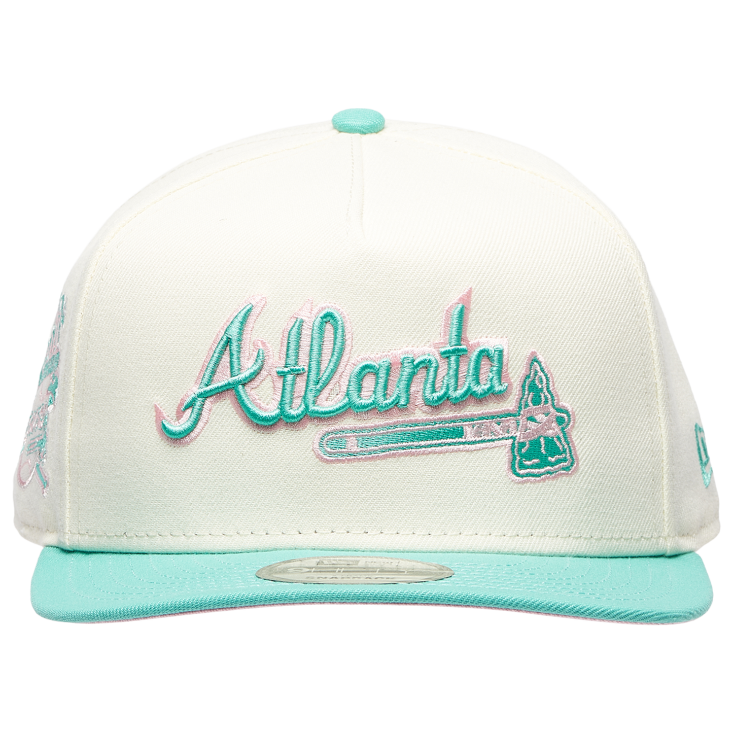 New Era Braves 950AF Curve 30th Anniversary Cap - Men's - Chrome/Clear Mint