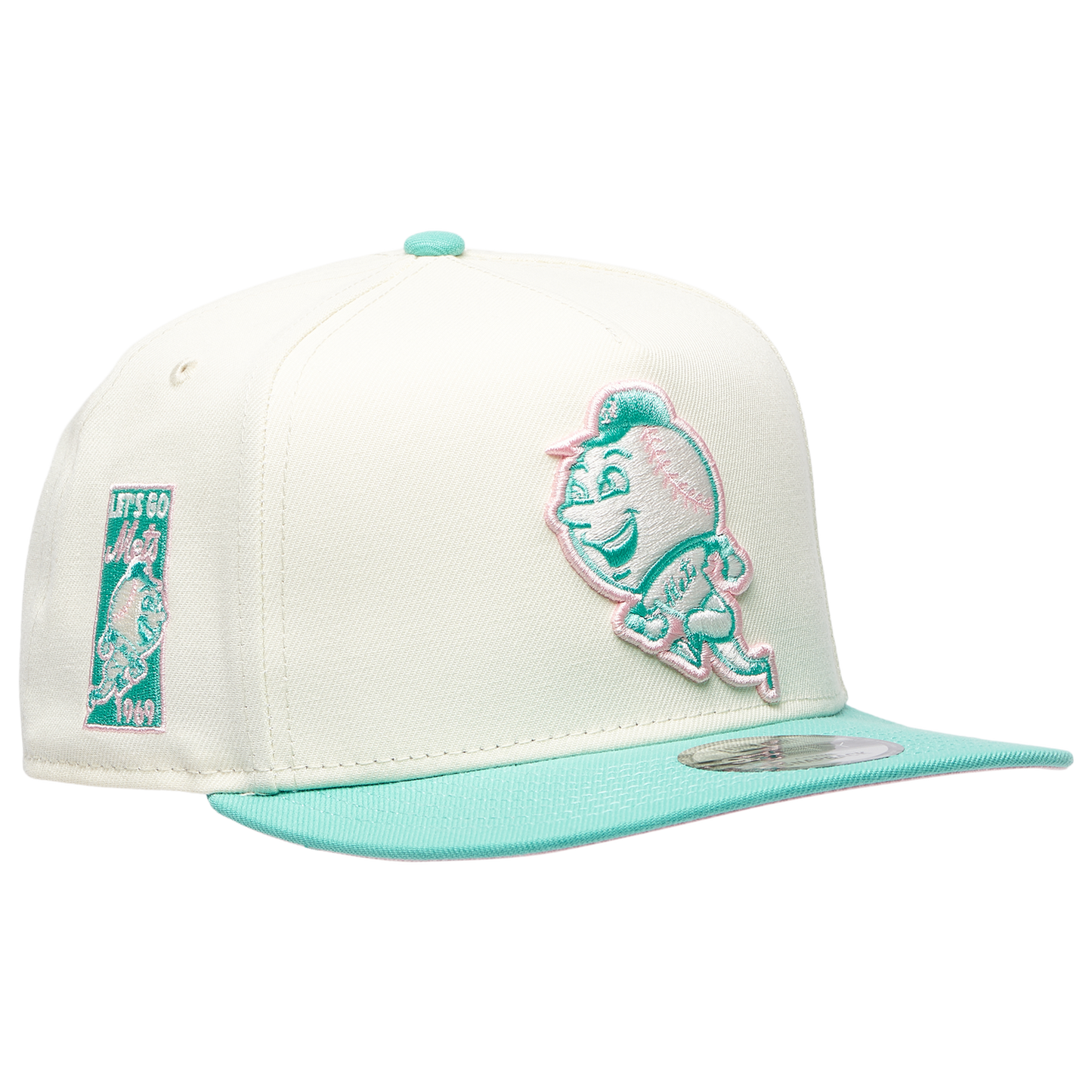 New Era Mets 950AF Curve Cap - Men's - Chrome/Clear Mint