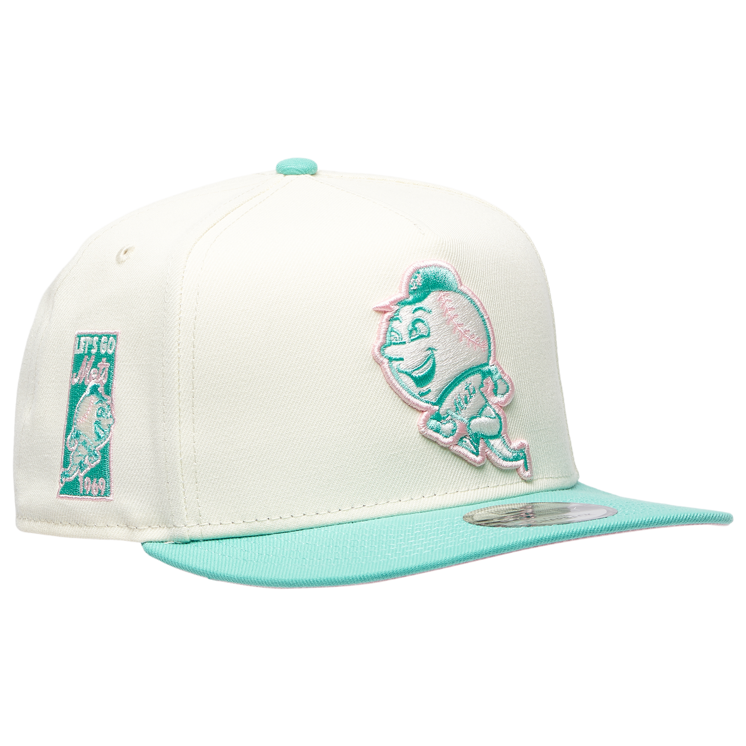 New Era Mets 950AF Curve Cap - Men's - Chrome/Clear Mint