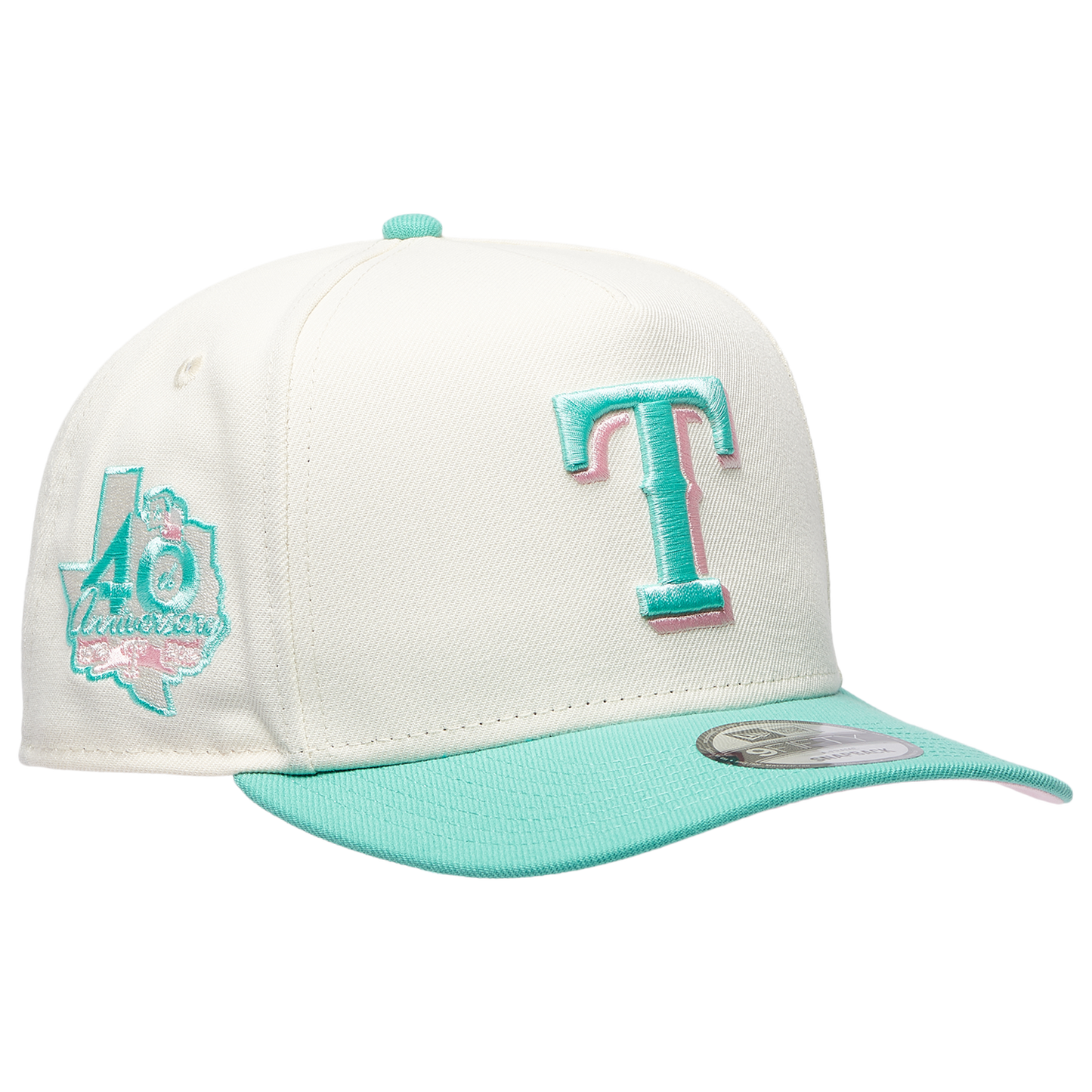 New Era Rangers 950AF Curve 40th Anniversary Cap - Men's - Chrome/Clear Mint