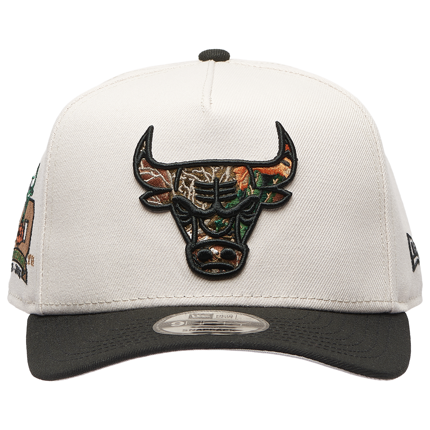 New Era Bulls 950AF Curve 40th Anniversary Cap - Men's - Stone/Black/Real Tree Camo