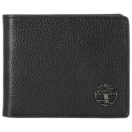Timberland Metal Tree Logo Passcase Wallet - Men's - Black