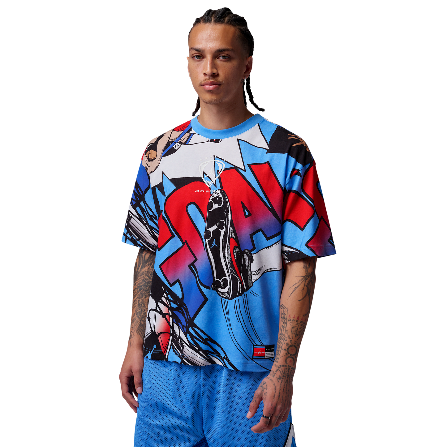 Jordan Brooklyn GFX Short Sleeve Crew - Men's - Blue/Red