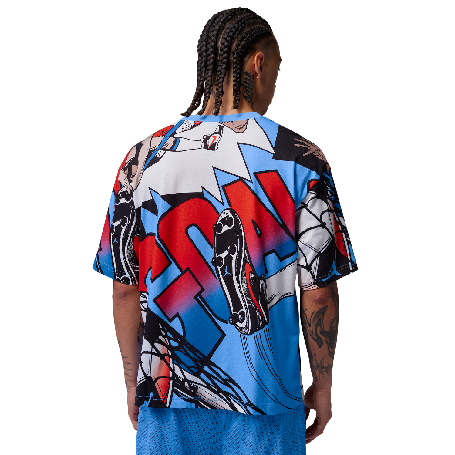 Jordan Brooklyn GFX Short Sleeve Crew - Men's - Blue/Red