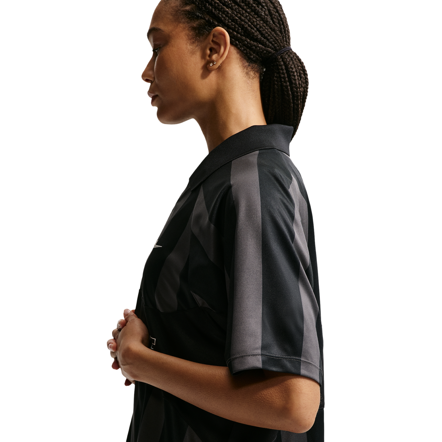 Nike NSW Street Oversized SS Stripe Jersey - Women's - Black/Black/Black