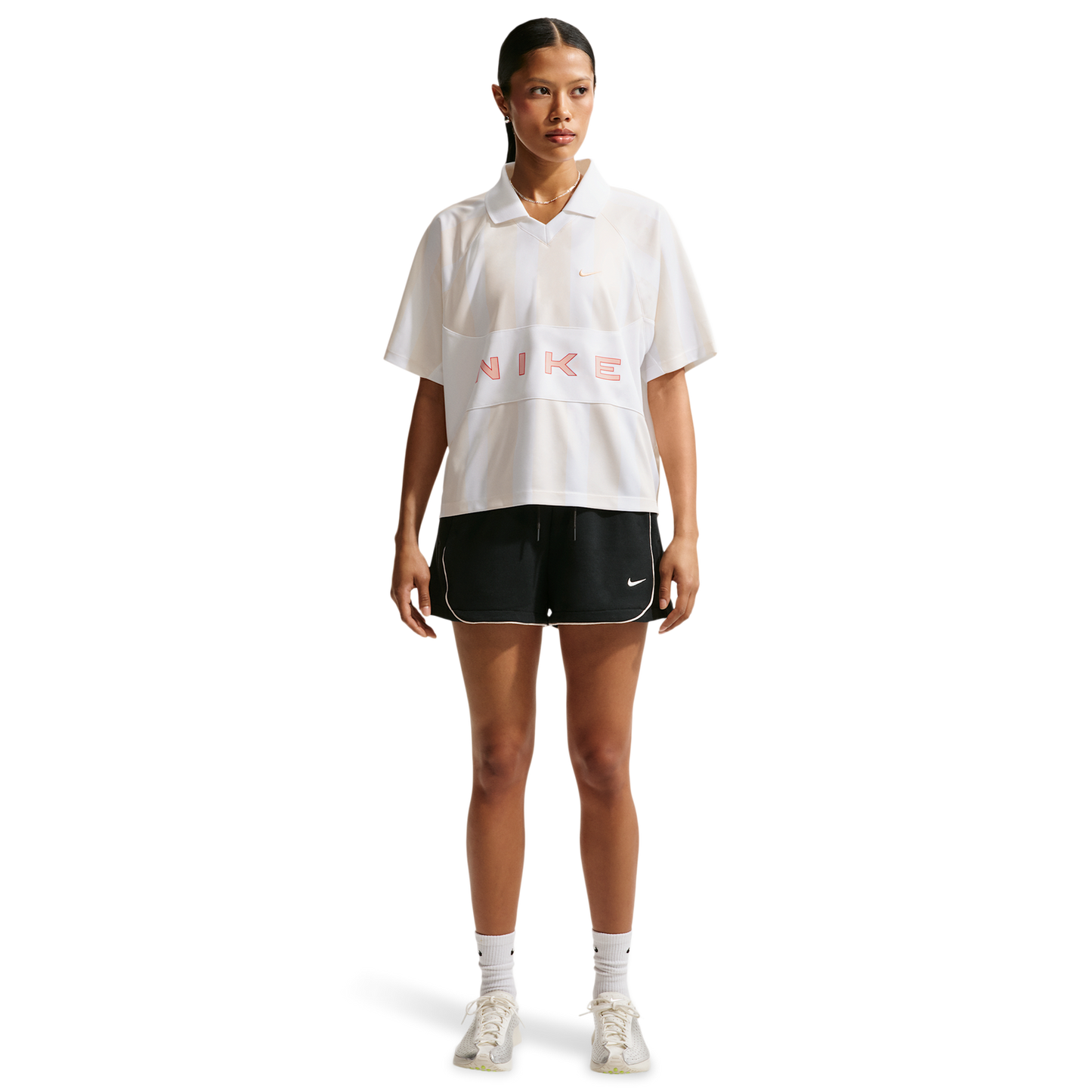Nike NSW Street Oversized SS Stripe Jersey - Women's - Chalk/White/White