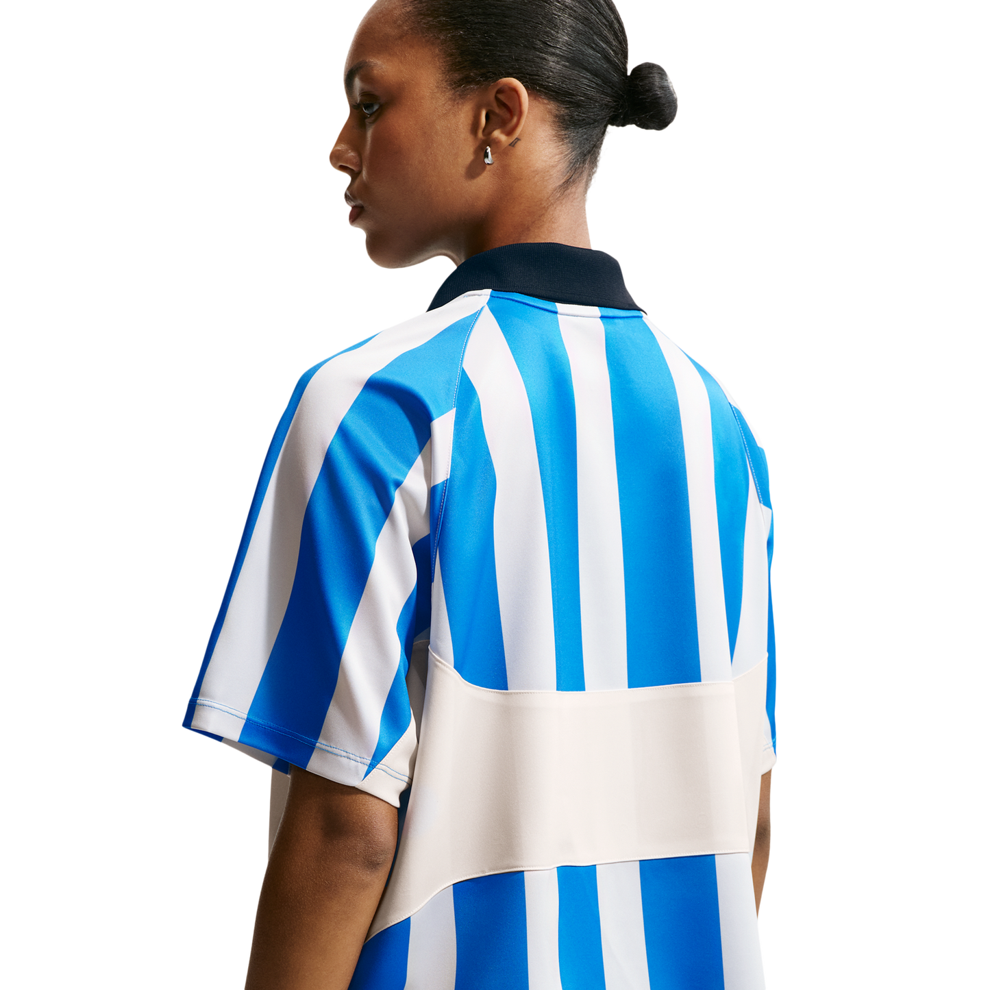 Nike NSW Street Oversized SS Stripe Jersey - Women's - Chalk/Lt Photo Blue/Lt Photo Blue