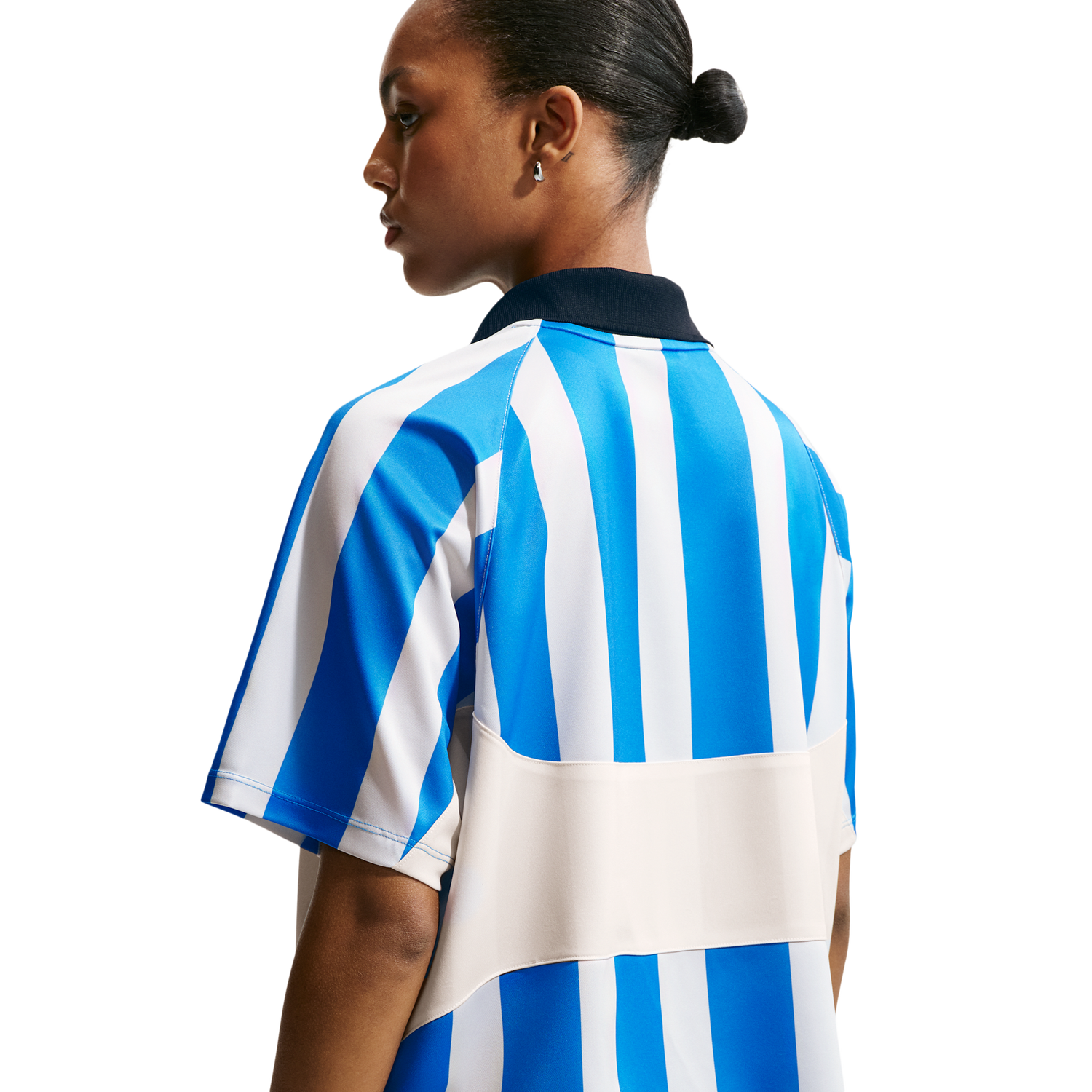 Nike NSW Street Oversized SS Stripe Jersey - Women's - Chalk/Lt Photo Blue/Lt Photo Blue