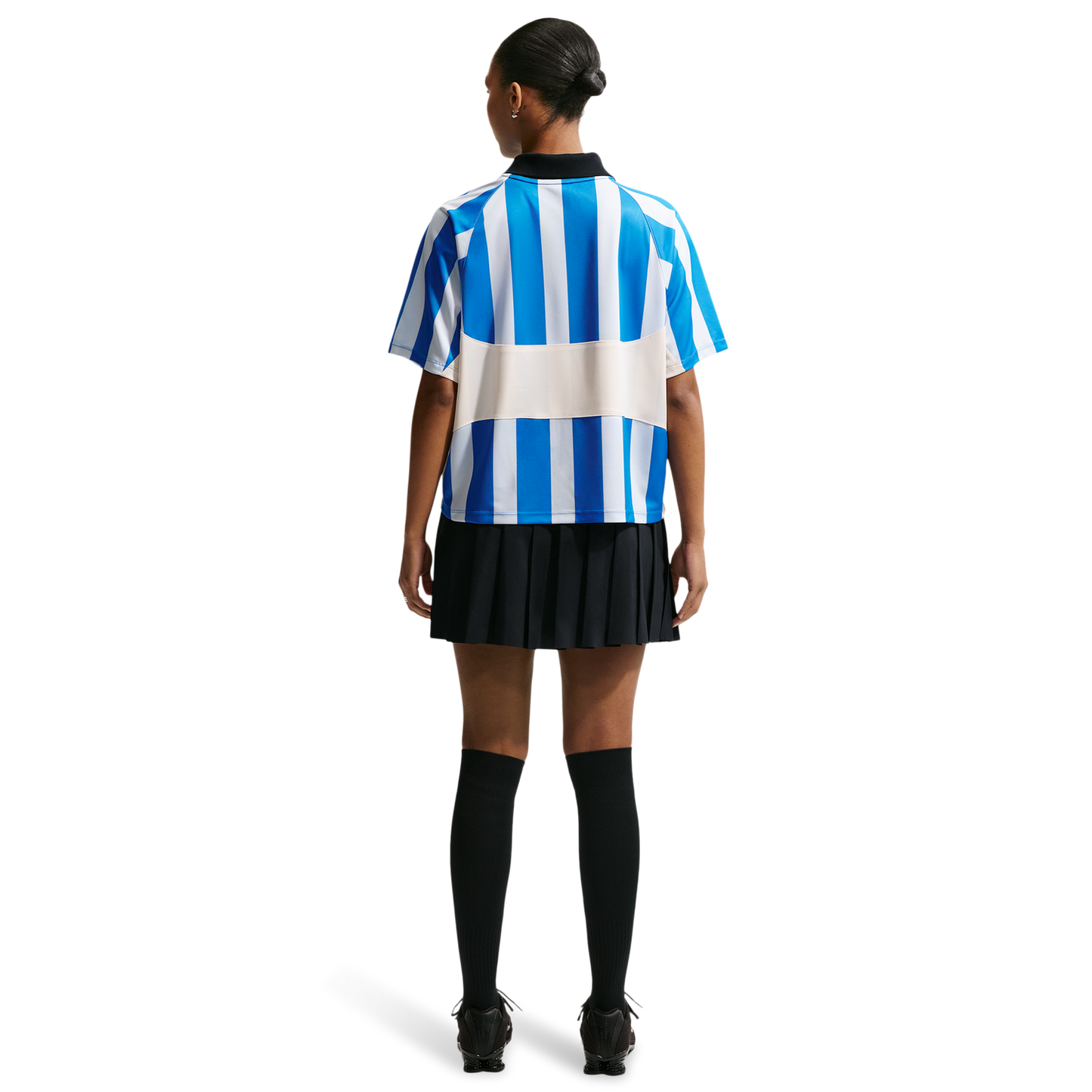 Nike NSW Street Oversized SS Stripe Jersey - Women's - Chalk/Lt Photo Blue/Lt Photo Blue