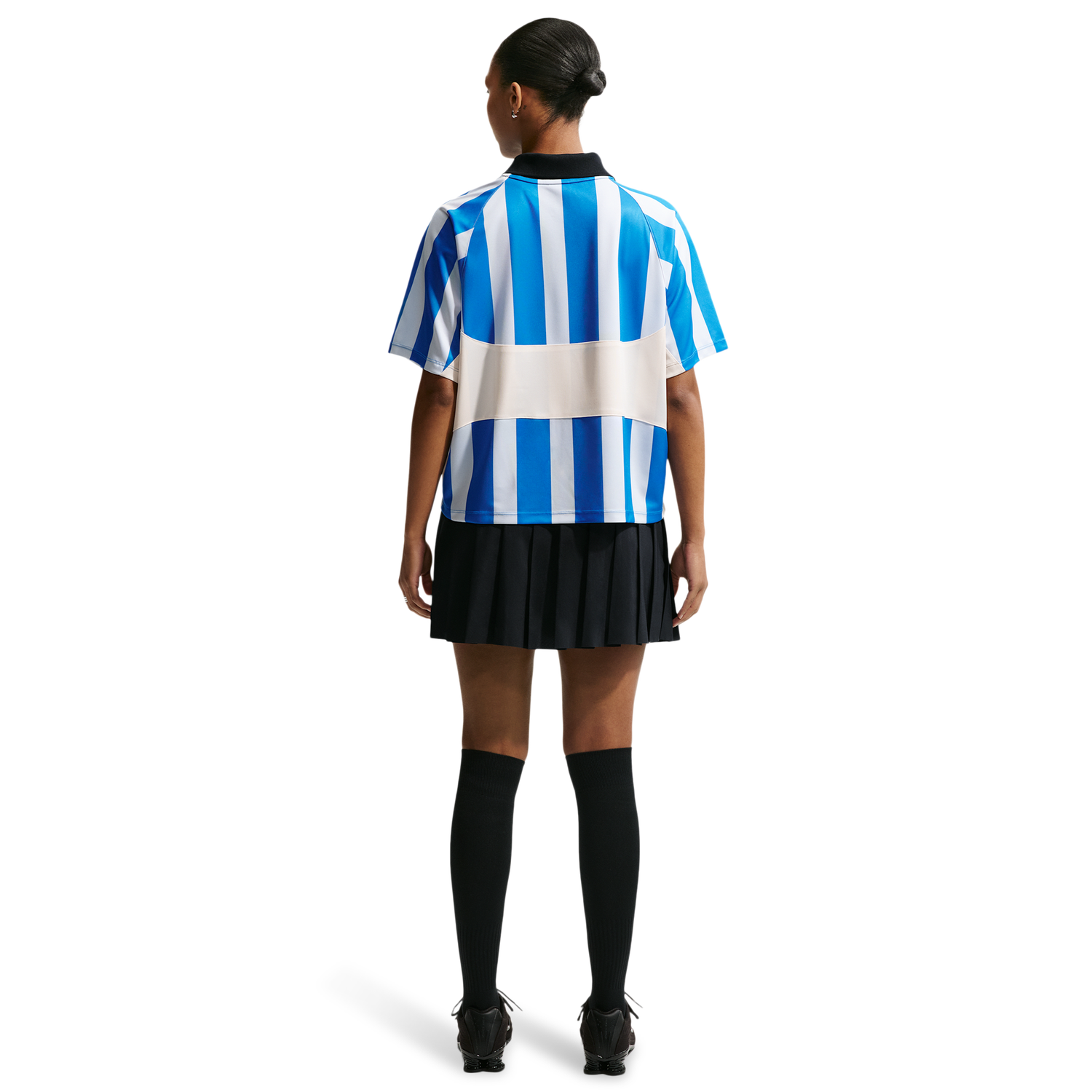 Nike NSW Street Oversized SS Stripe Jersey - Women's - Chalk/Lt Photo Blue/Lt Photo Blue