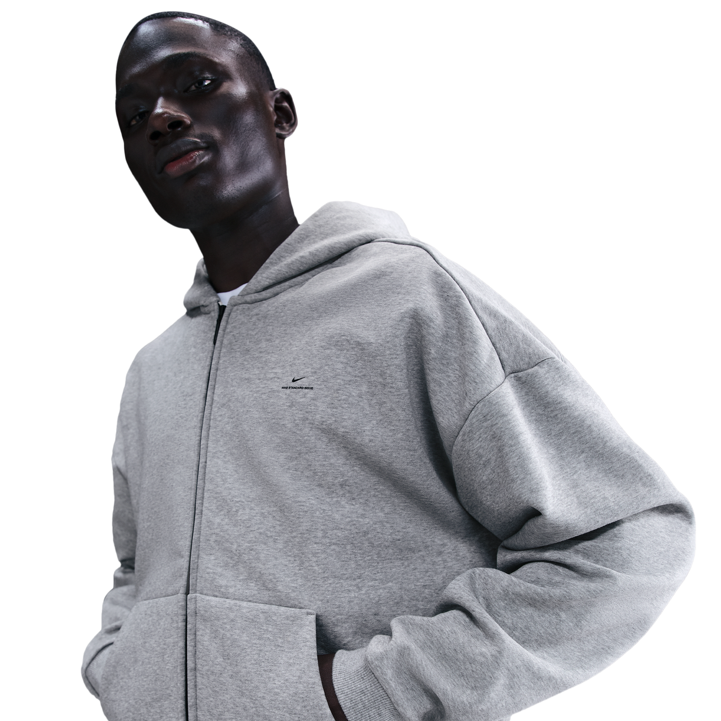 Nike TF SI Brush Hoodie - Men's - Black/Dk Grey Heather