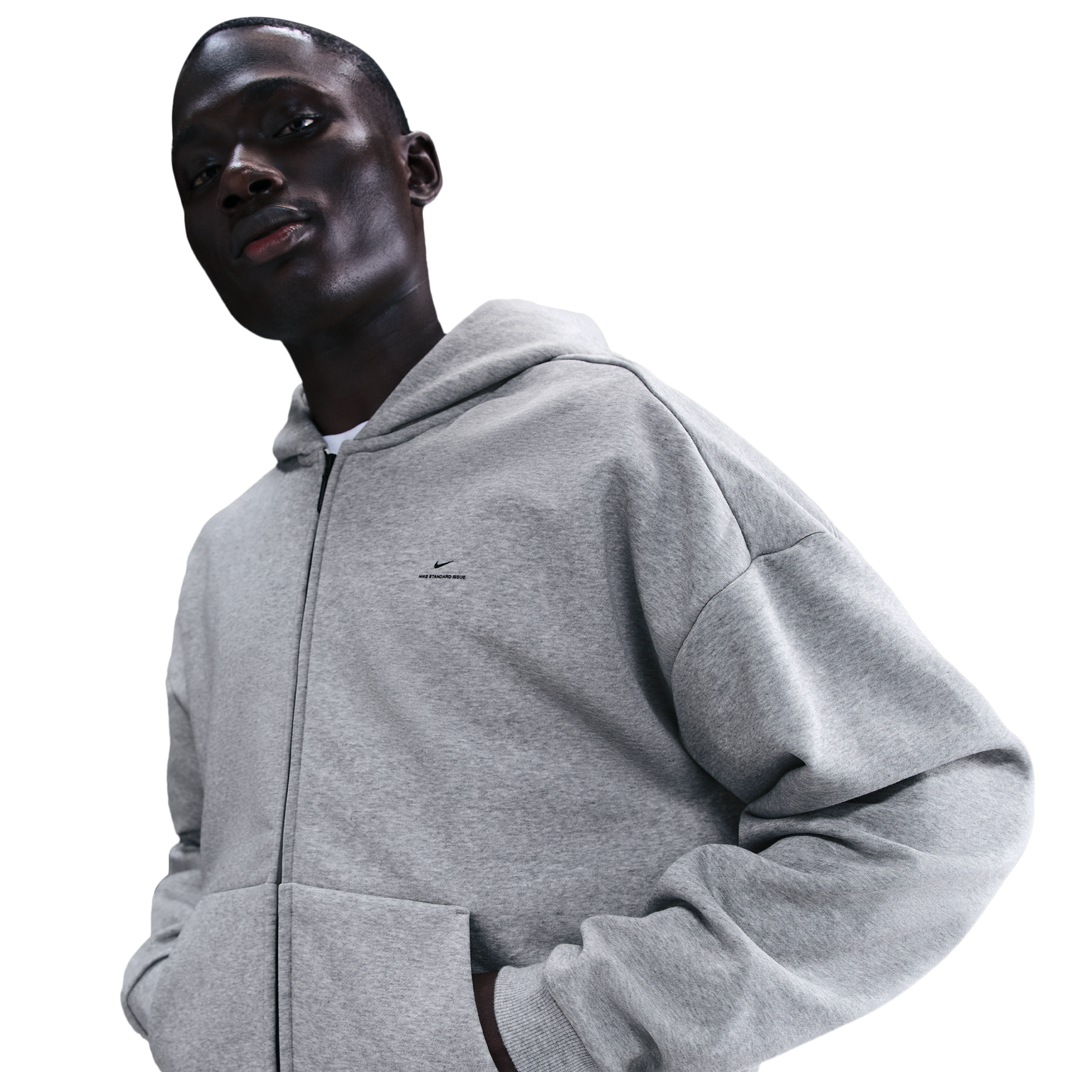 Nike TF SI Brush Hoodie - Men's - Black/Dk Grey Heather