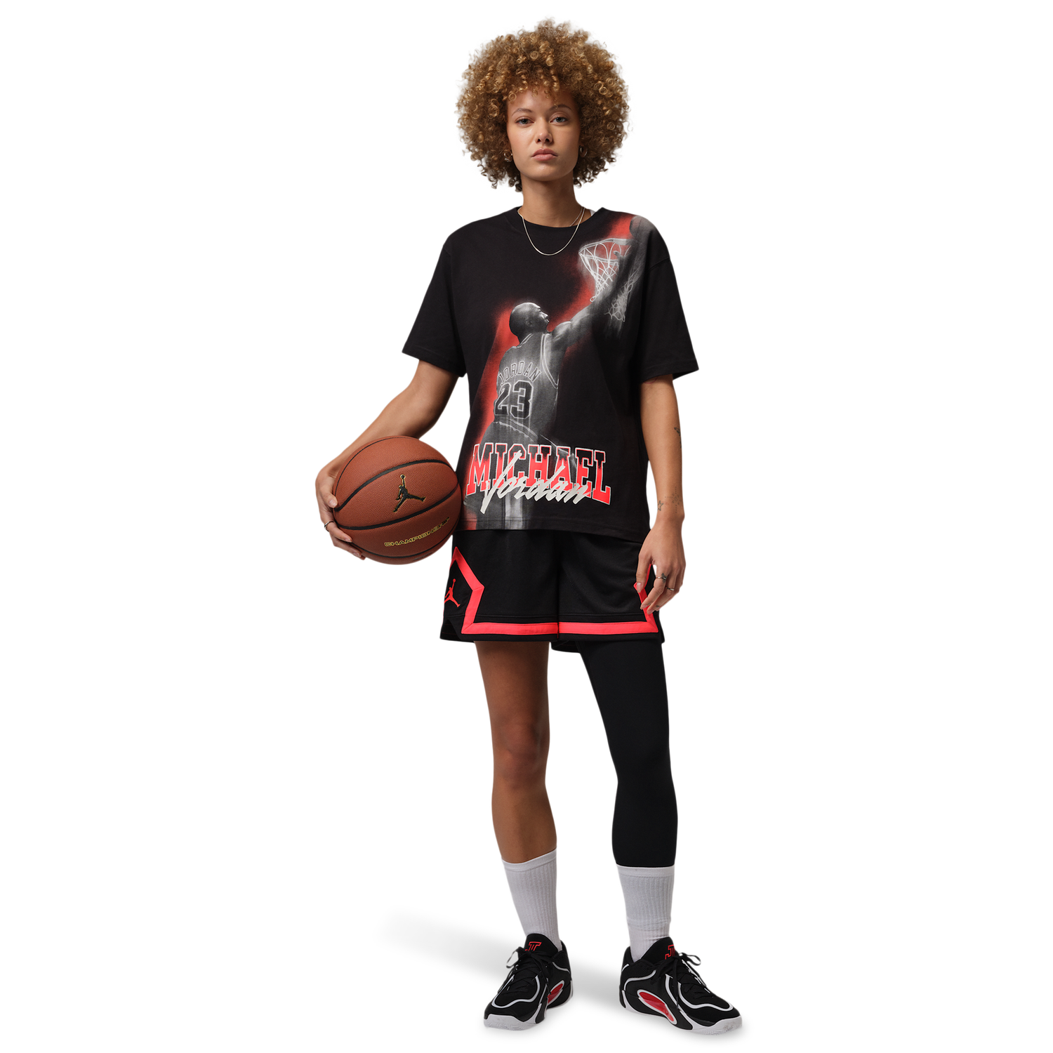 Jordan SPT DF SS GFX TEE HTG - Women's - Black/Infrared