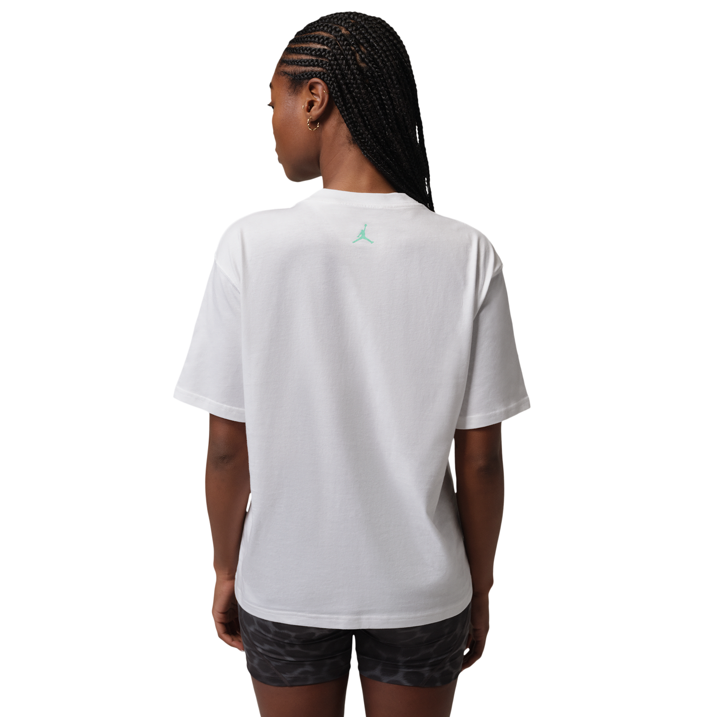 Jordan SPT DF SS GFX TEE HTG - Women's - White/Green Glow