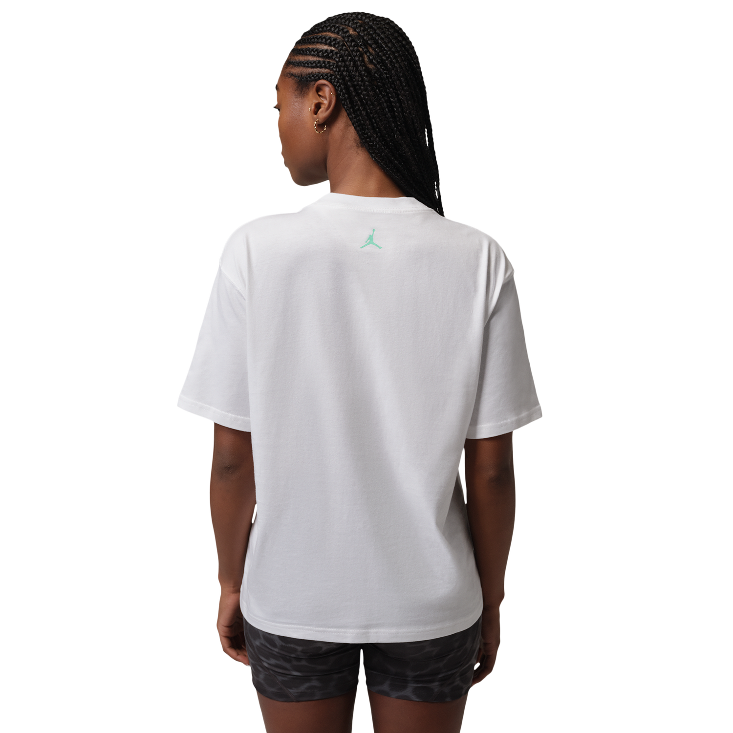Jordan SPT DF SS GFX TEE HTG - Women's - White/Green Glow