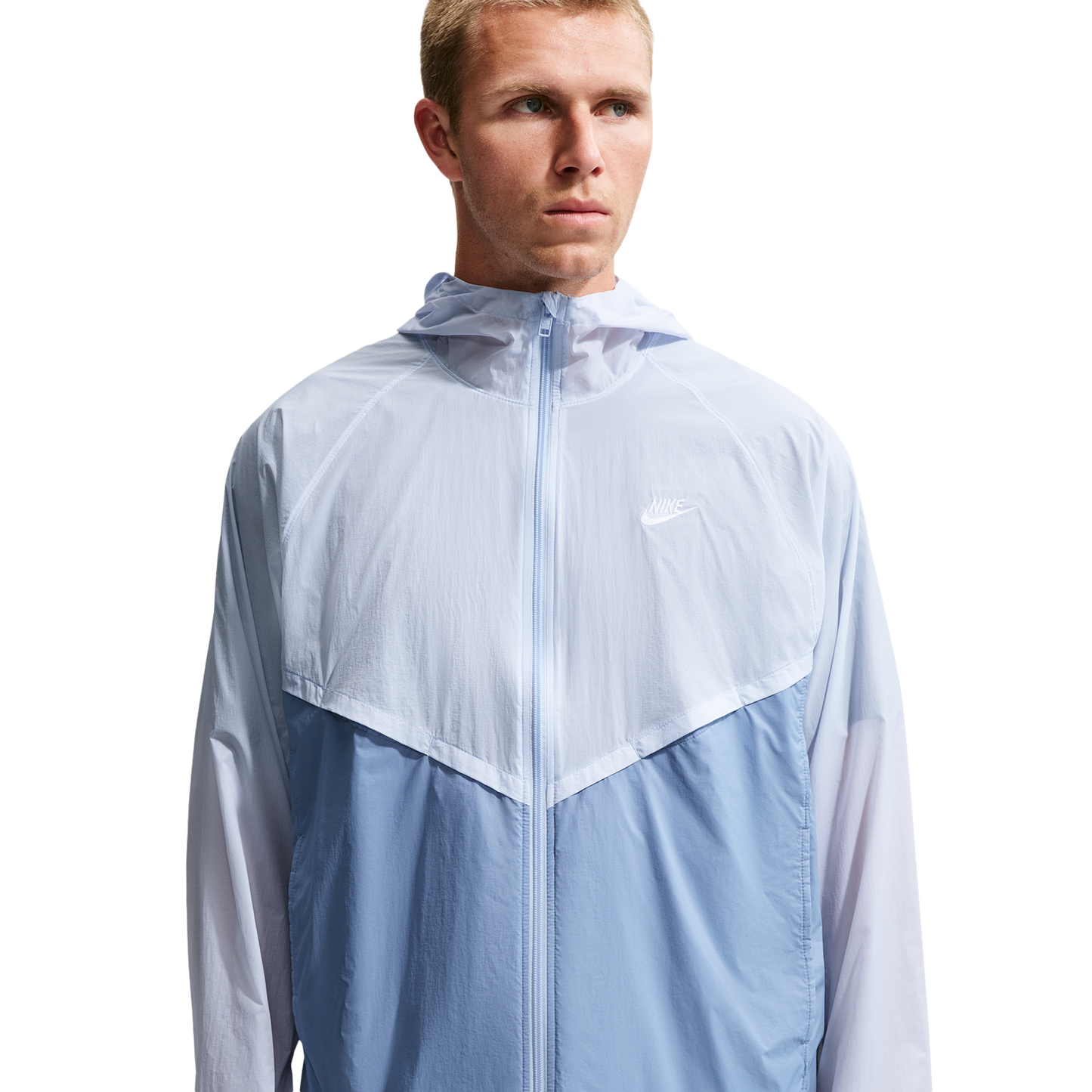 Nike Windrunner Lightweight Unlined FZ UV Jacket - Men's - Hydrogen Blue/Work Blue/White