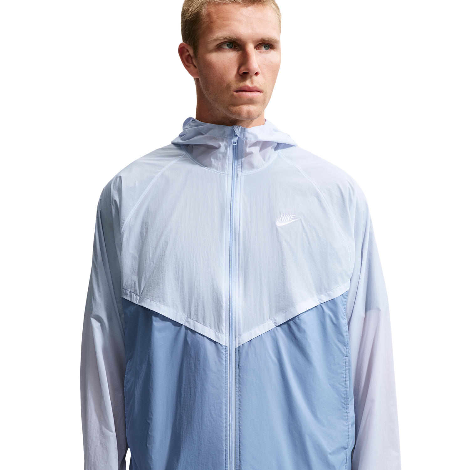 Nike Windrunner Lightweight Unlined FZ UV Jacket - Men's - Hydrogen Blue/Work Blue/White