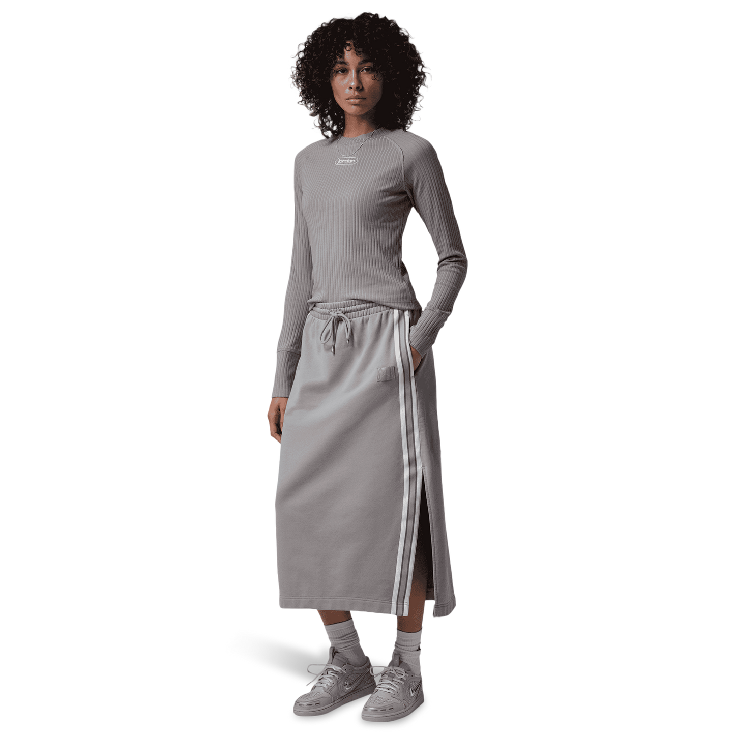 Jordan Flight Long Sleeve Top - Women's - Enigma Stone/Sail