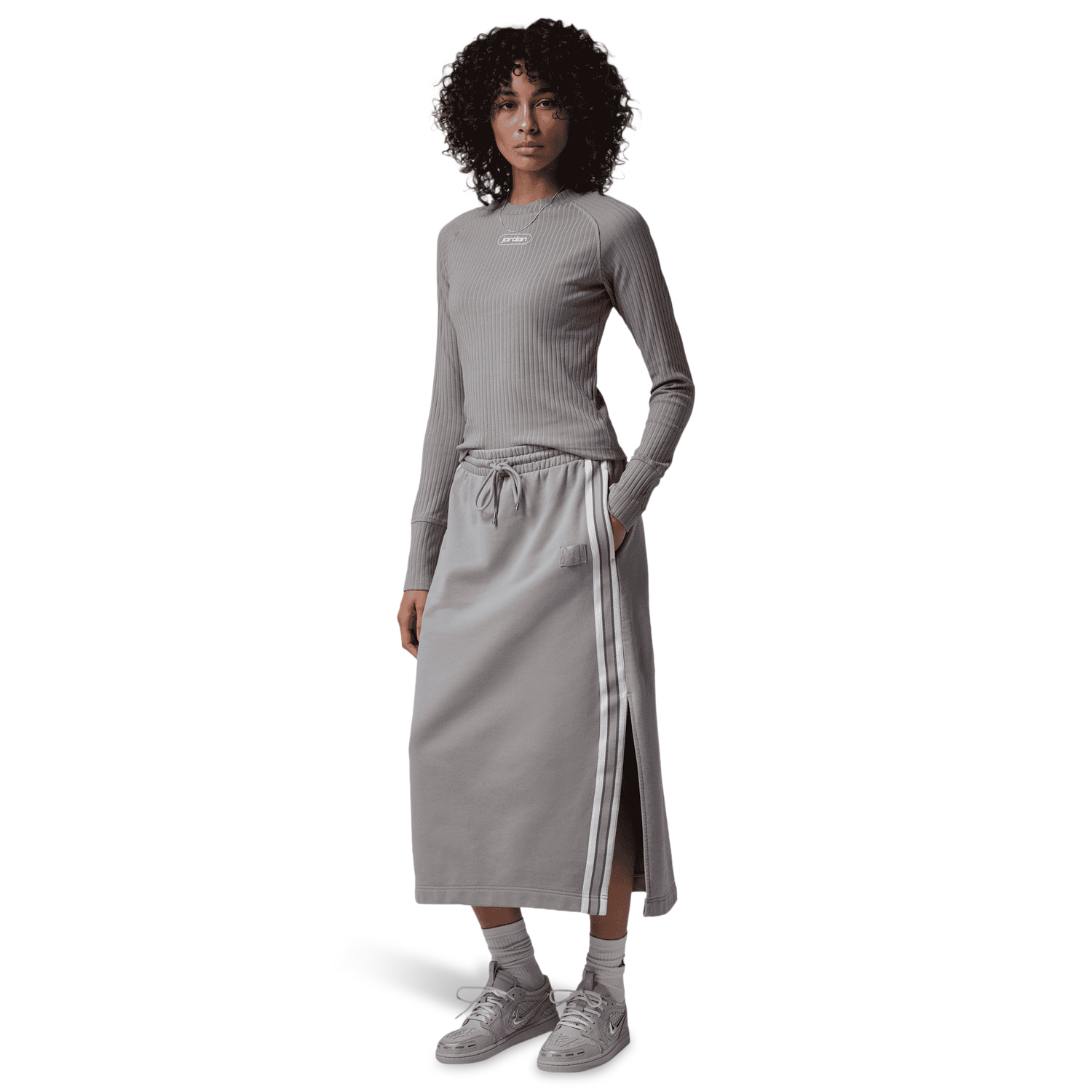 Jordan Flight Long Sleeve Top - Women's - Enigma Stone/Sail