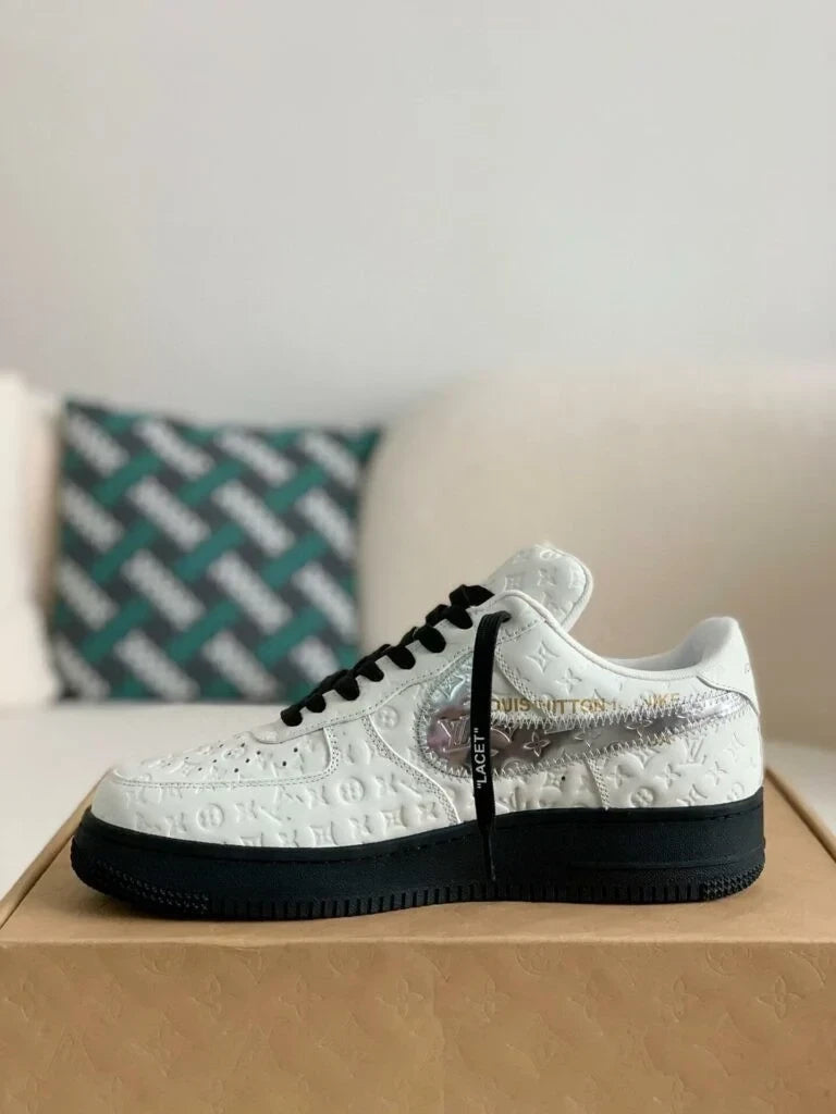 Louis Vuitton x Nike Air Force 1 Low White Black Silver