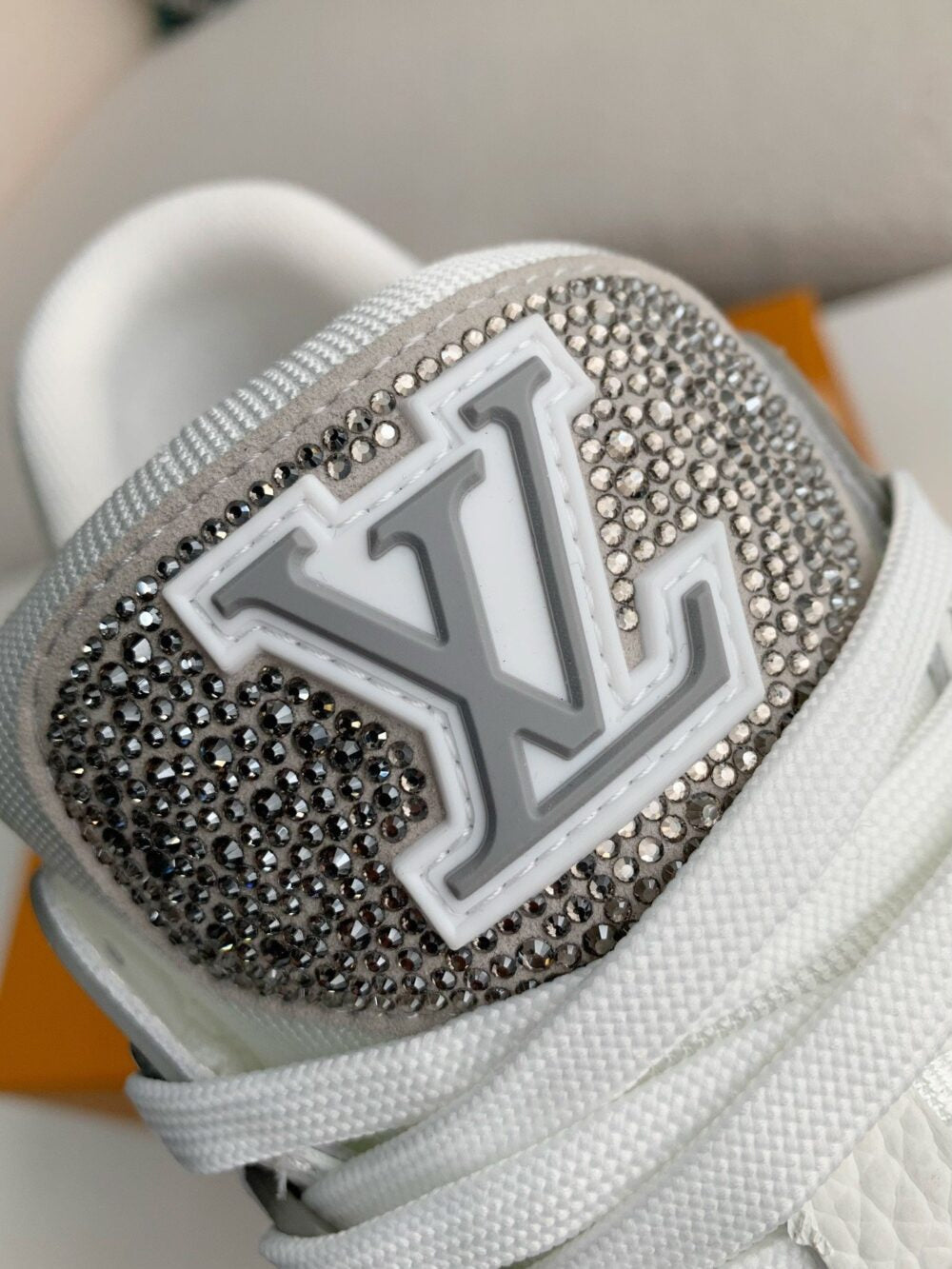 Louis Vuitton LV Trainer Sneaker Denim Monogram Grey Diamond