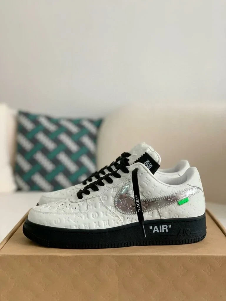 Louis Vuitton x Nike Air Force 1 Low White Black Silver