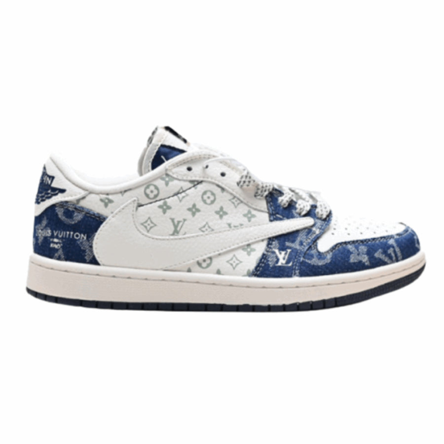Louis Vuitton x Nike Air Jordan 1 Low Monogram Denim (Custom)
