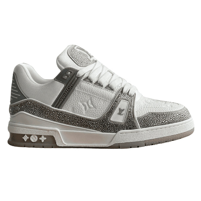Louis Vuitton LV Trainer Sneaker Denim Monogram Grey Diamond