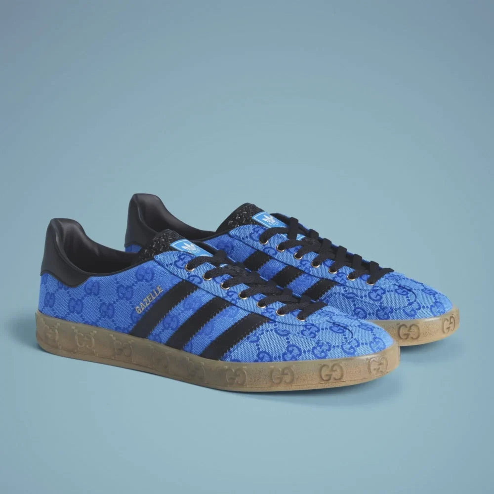 Adidas x Gucci Gazelle Blue GG Monogram